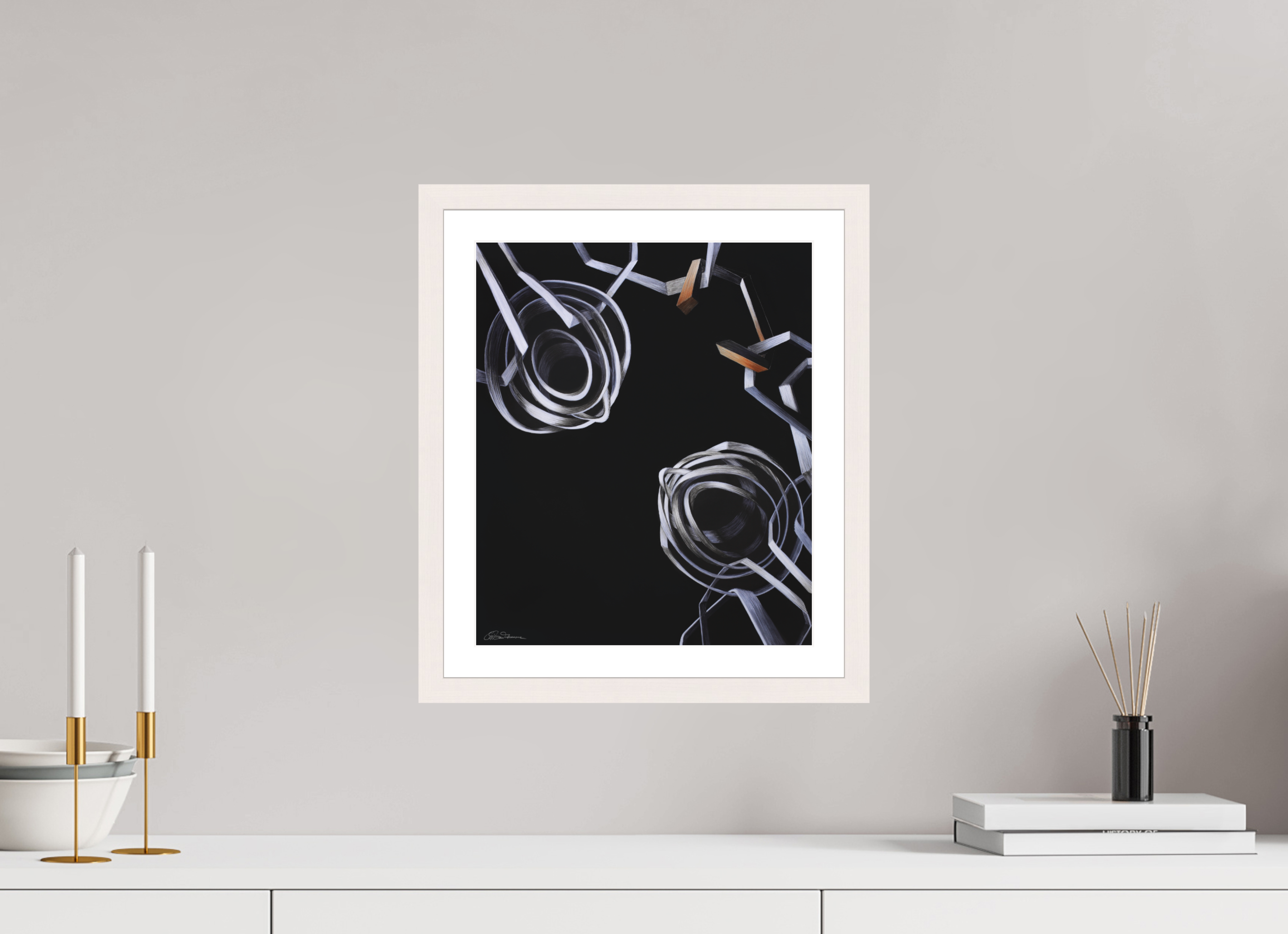 30 x 35,8 cm, Papier mit Holzrahmen, weiß Lösung