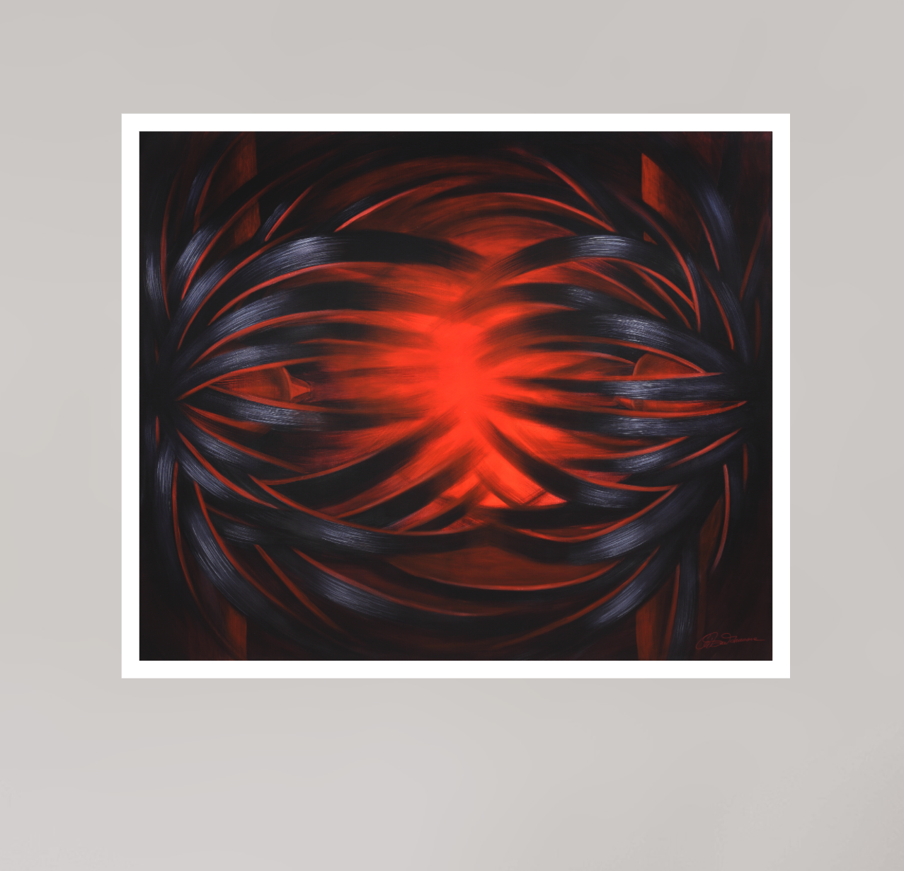 35,9 x 30 cm, Papier ohne Rahmen Magnetische Genesis