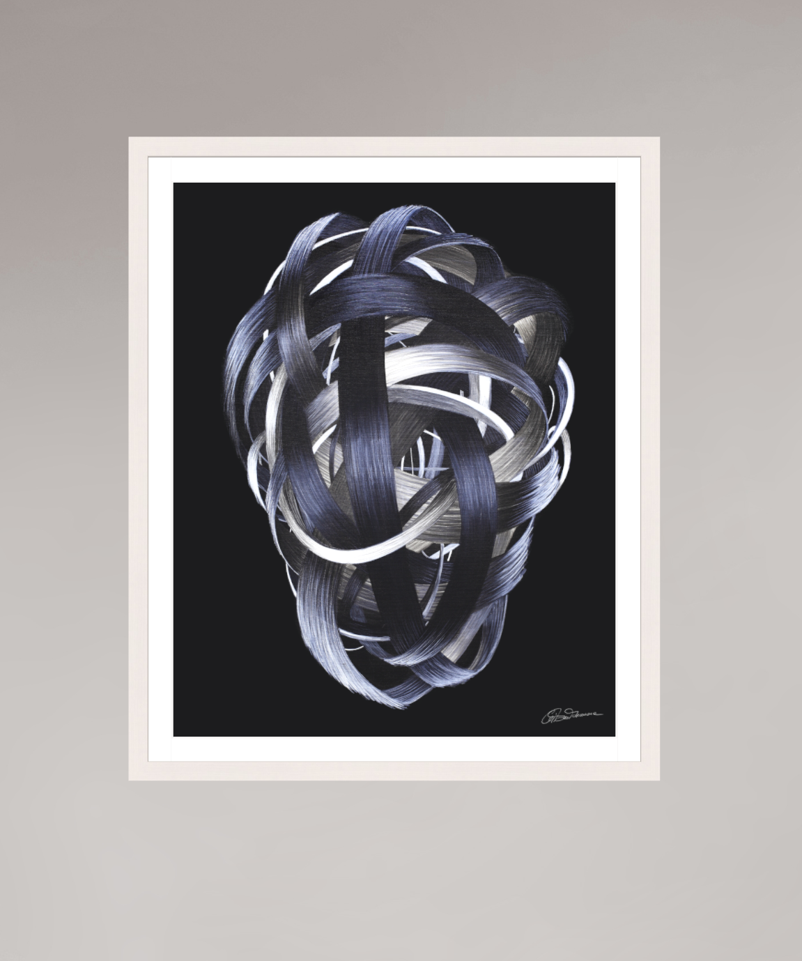 50 x 62,4 cm, Kunstdruck auf Papier mit Holzrahmen, weiß Verknotung