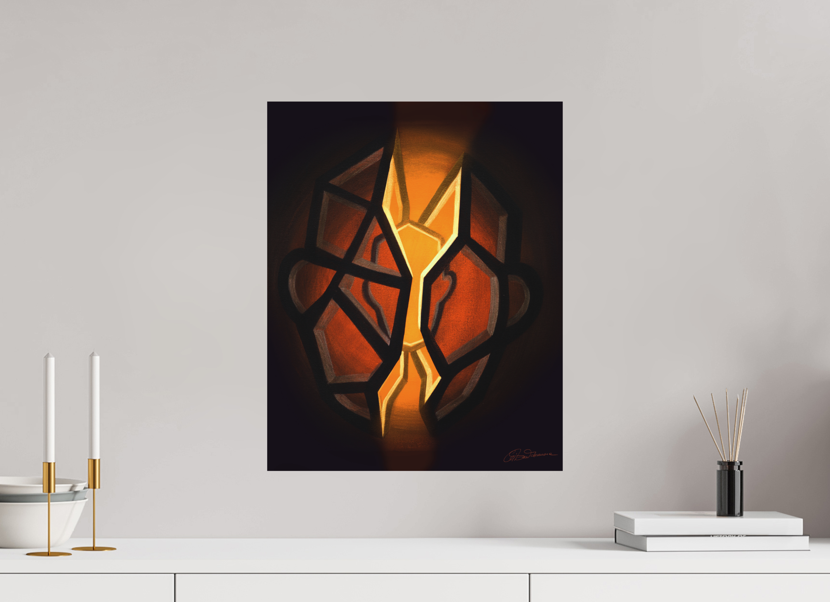 40 x 50 cm, Kunstdruck auf Alu-Dibond mit Aufhängung Selbst-Bild. Schale und Kern