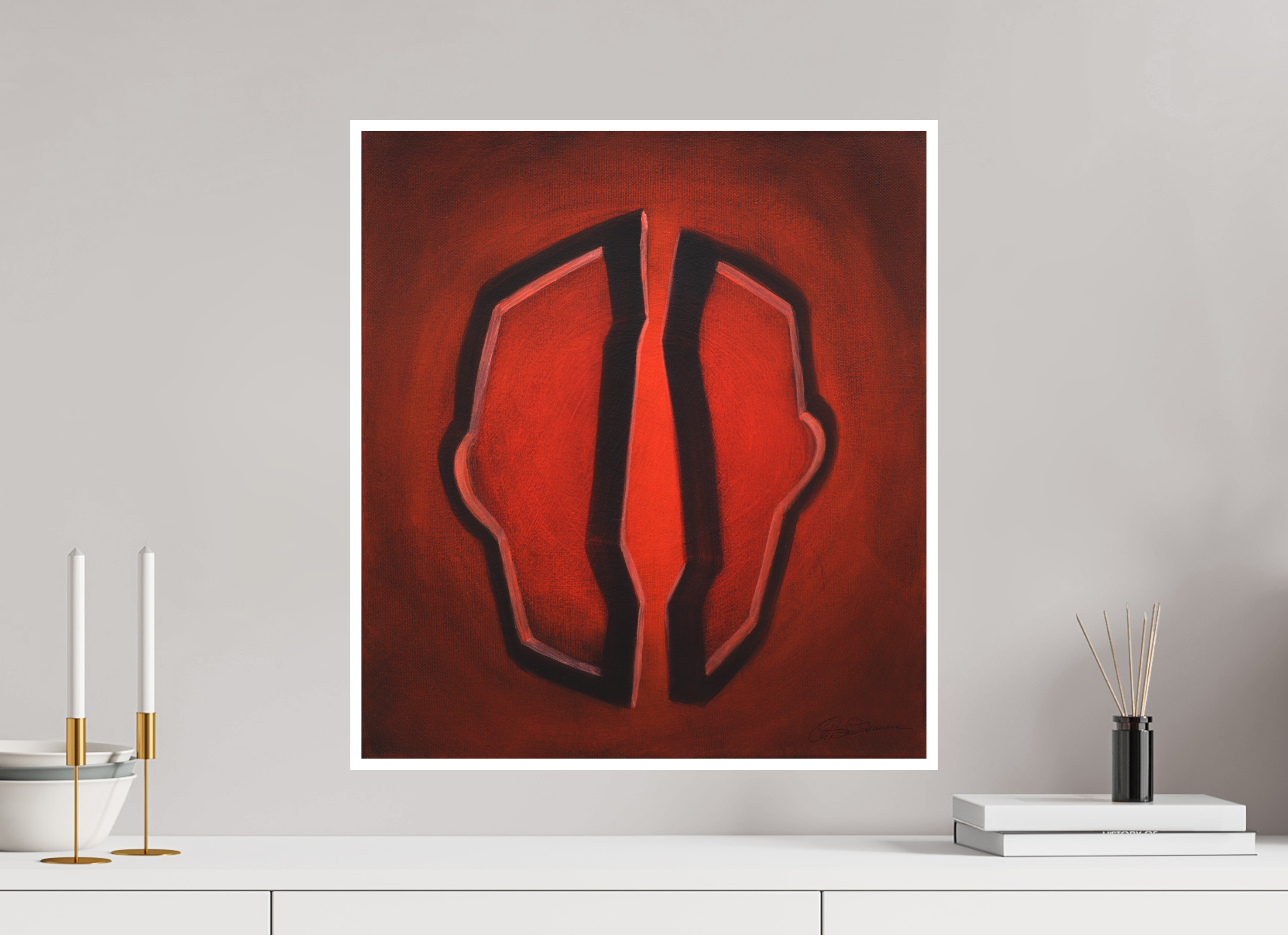 50 x 55,5 cm, Papier ohne Rahmen Selbst-Bild. Öffnung