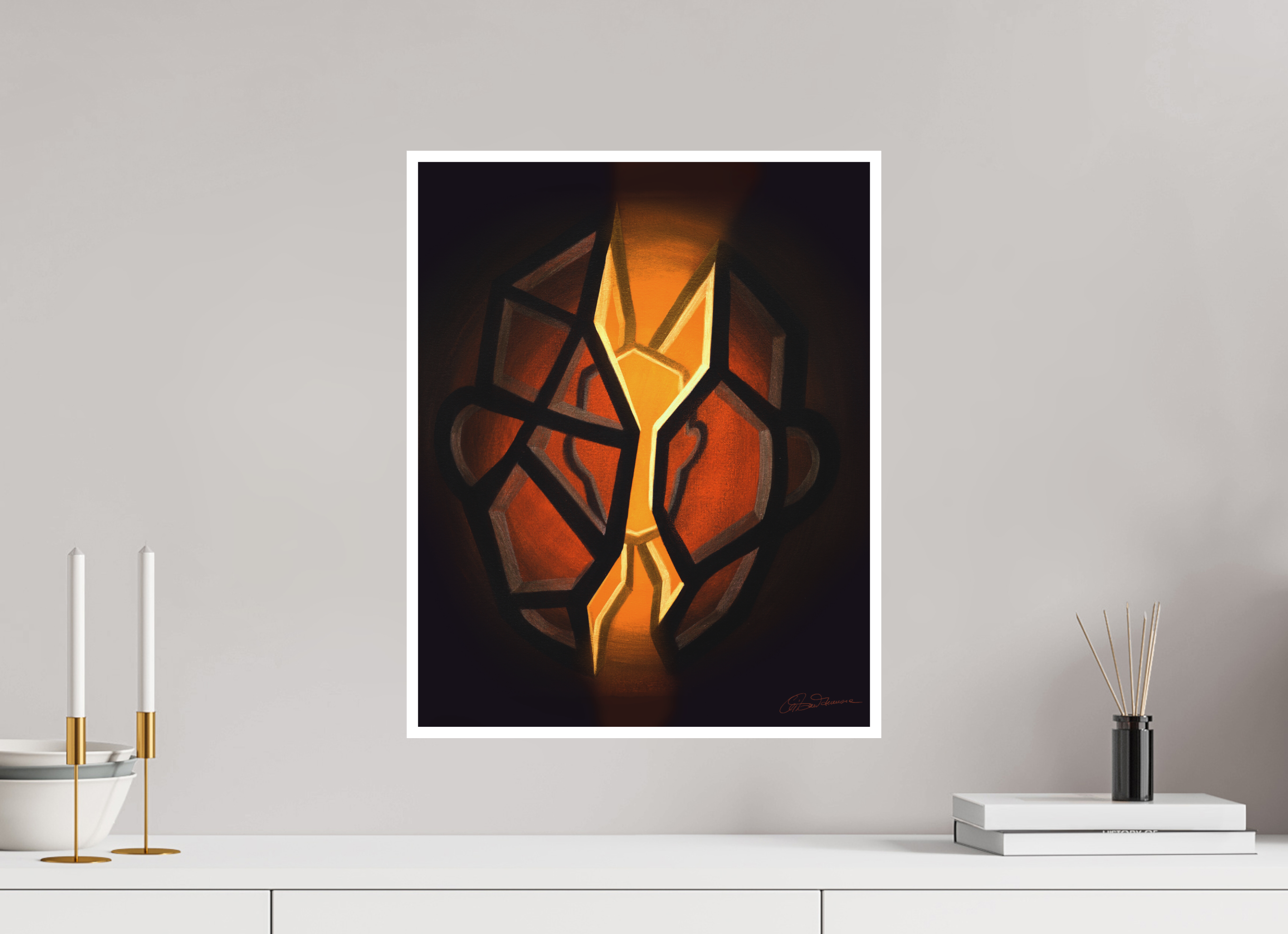 40 x 50 cm, Papier ohne Rahmen Selbst-Bild. Schale und Kern