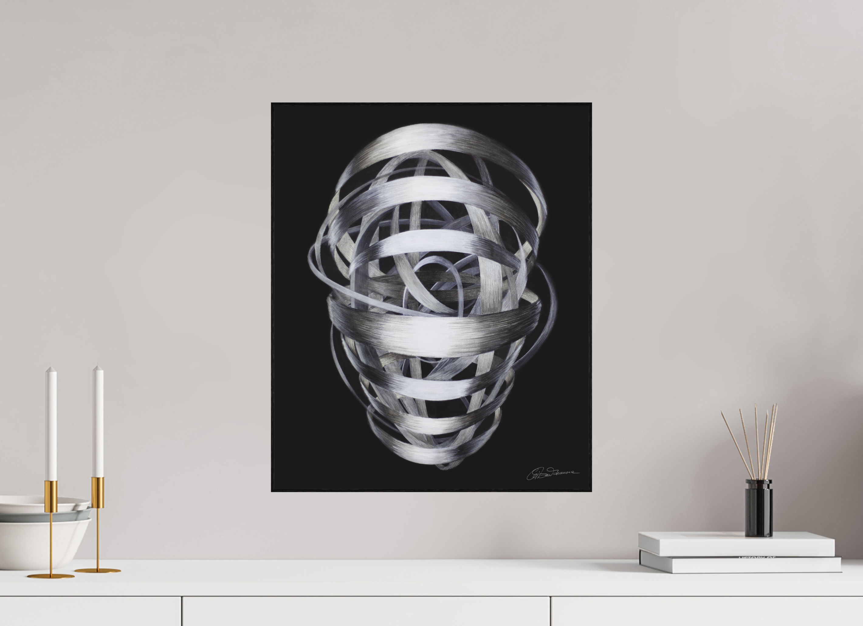 40 x 48,7 cm, Kunstdruck auf Alu-Dibond mit Holzrahmen, schwarz Architektur des Bewusstseins