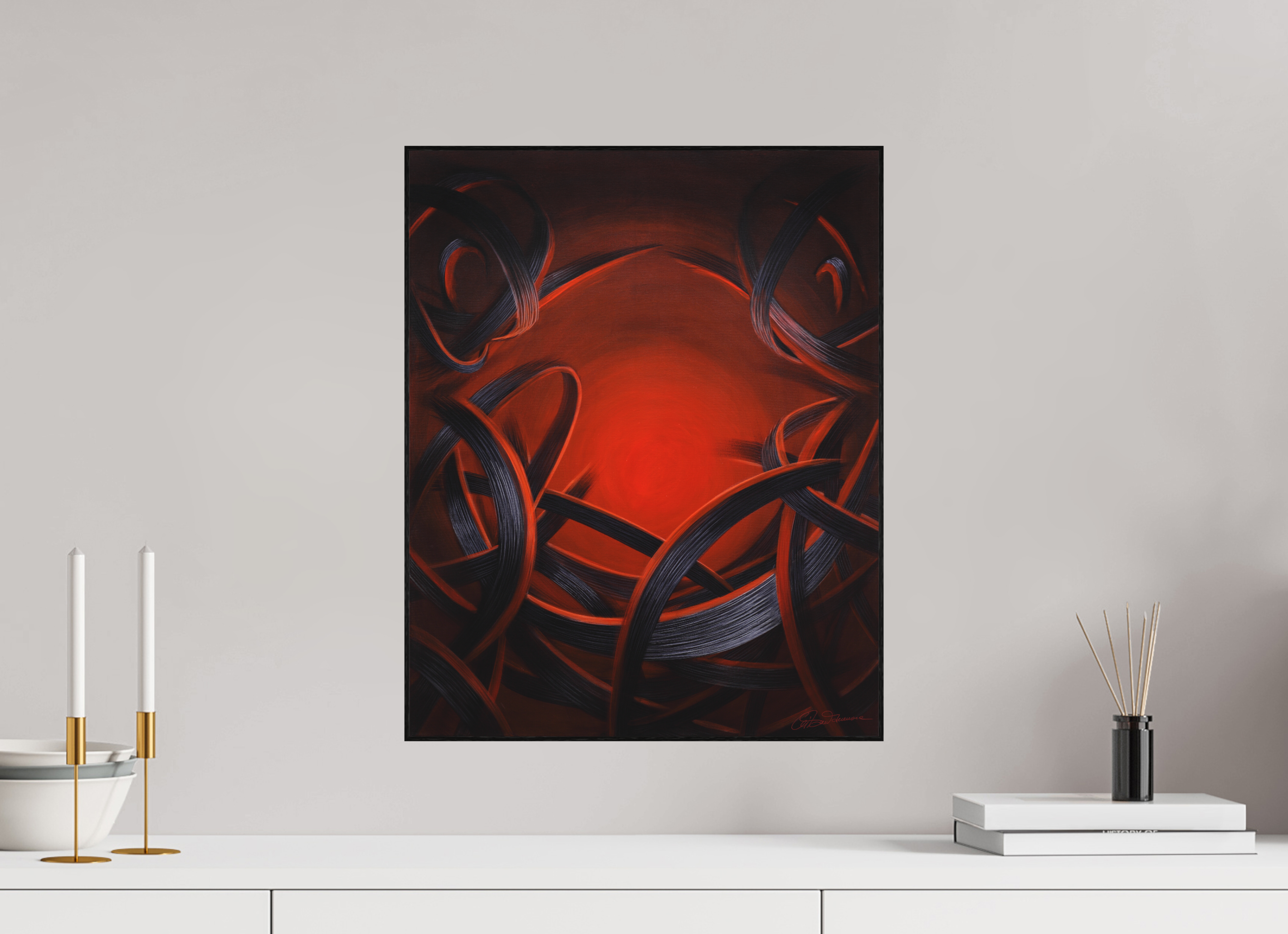 40 x 49,9 cm, Alu-Dibond mit Holzrahmen, schwarz Lichtbringer