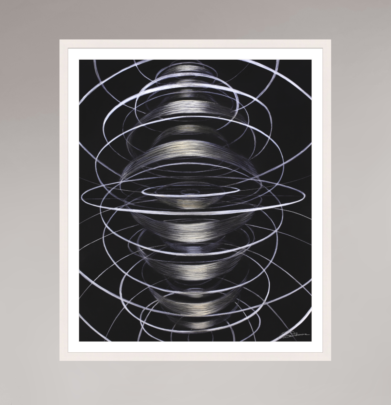 60 x 72,5 cm, Papier mit Holzrahmen, weiß Schwingung