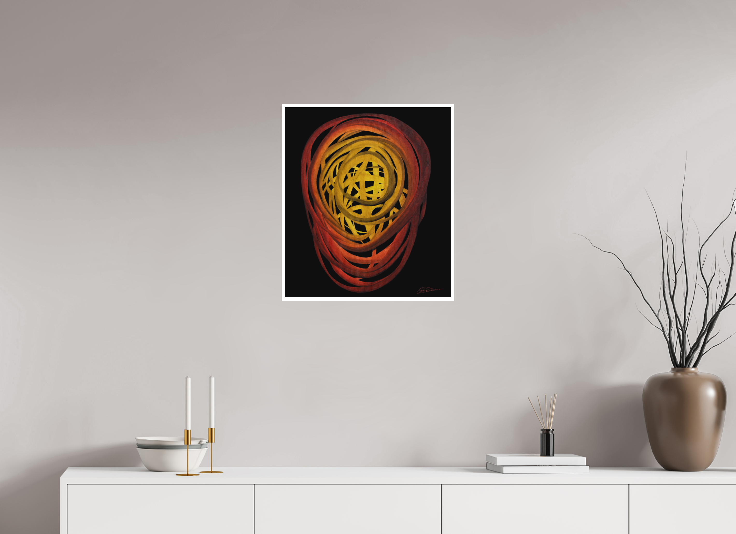 50 x 57,3 cm, Papier ohne Rahmen Feuer | Sommer