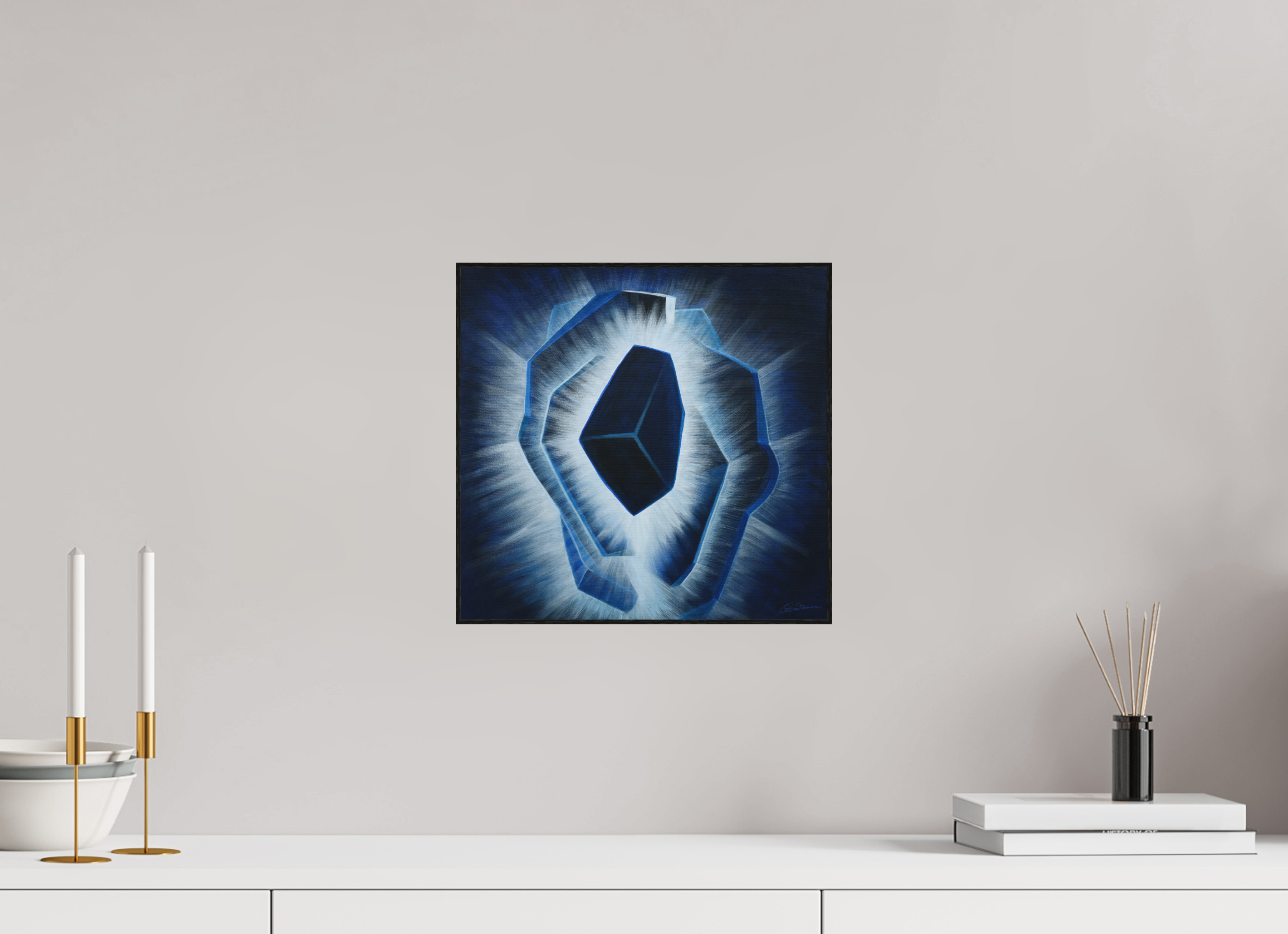 31,2 x 30 cm, Alu-Dibond mit Holzrahmen, schwarz Der innere Durchbruch – Erwachen