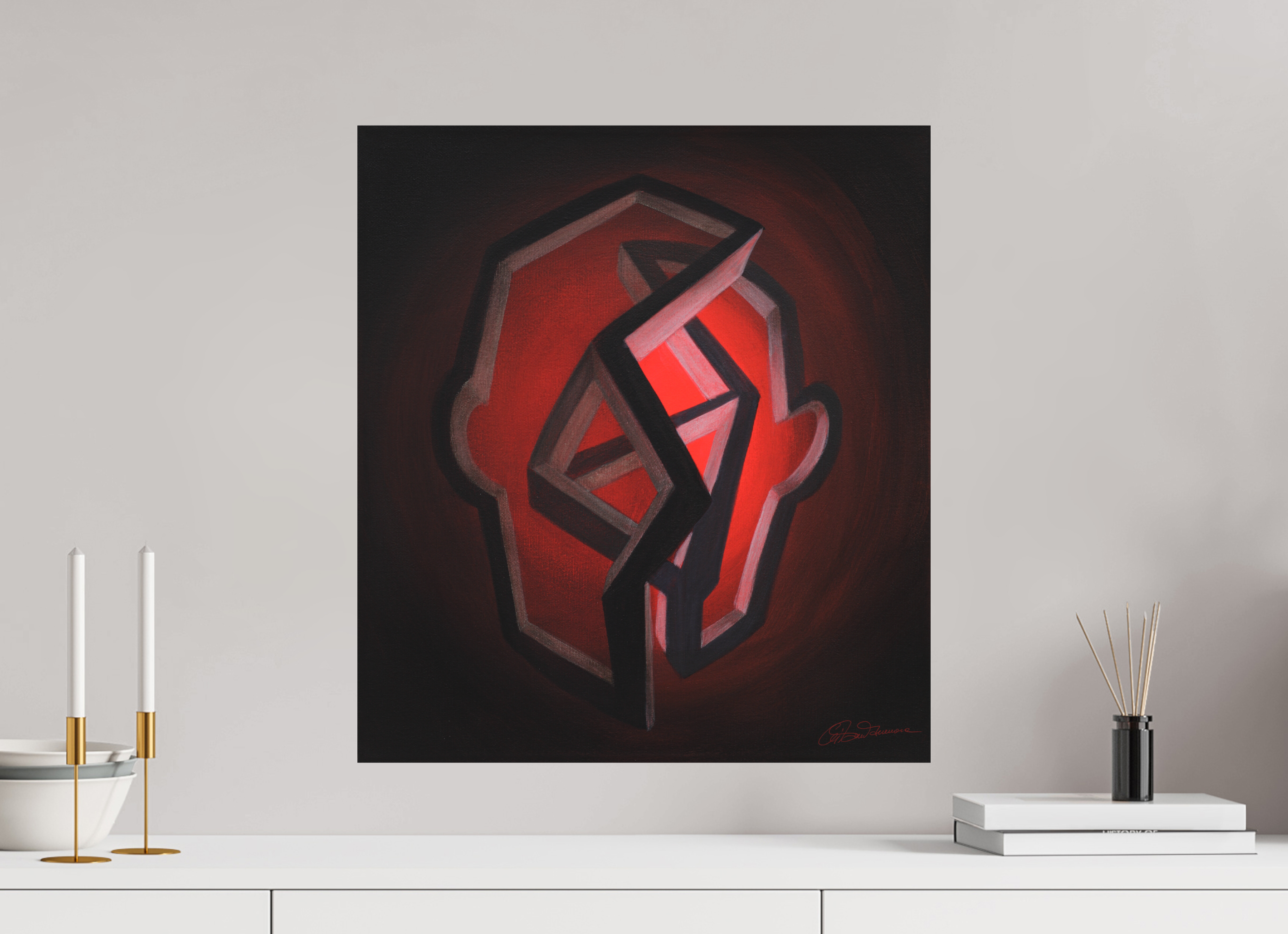 50 x 55,6 cm, Alu-Dibond-Druck mit Aufhängung Selbst-Bild. Fort-Schritt