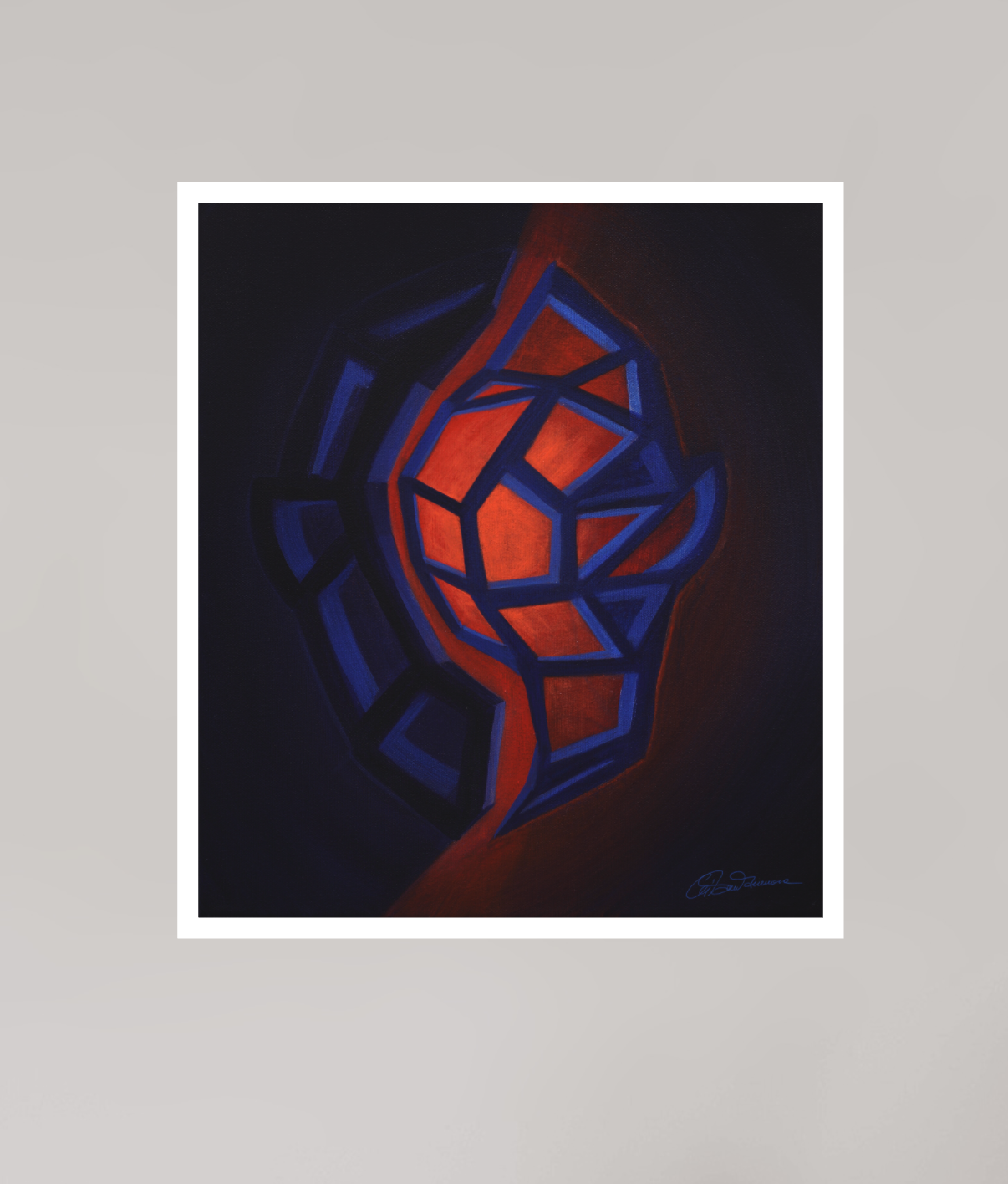 30 x 34,3 cm, Papier ohne Rahmen Innere Tektonik – Feuer & Wasser