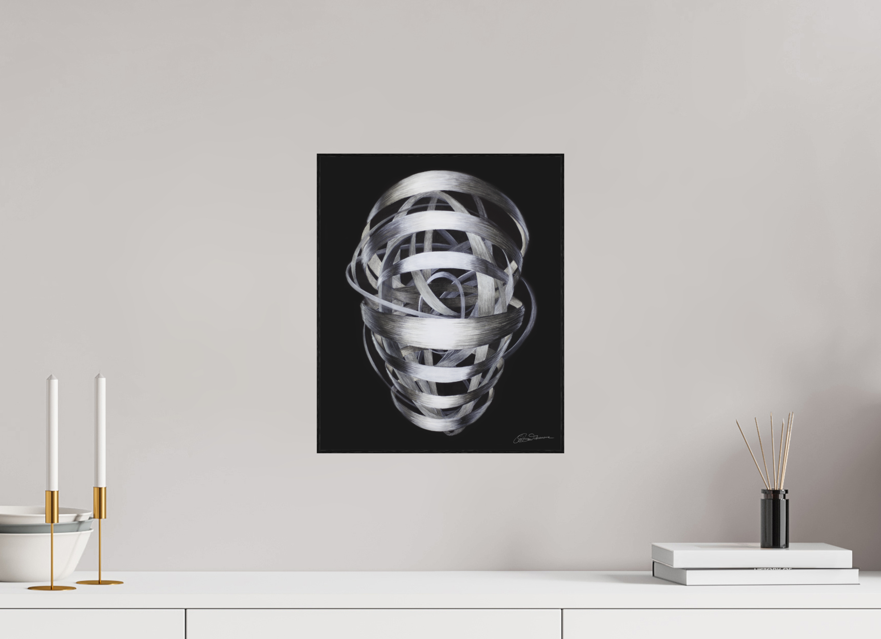 30 x 36,5 cm, Kunstdruck auf Alu-Dibond mit Holzrahmen, schwarz Architektur des Bewusstseins