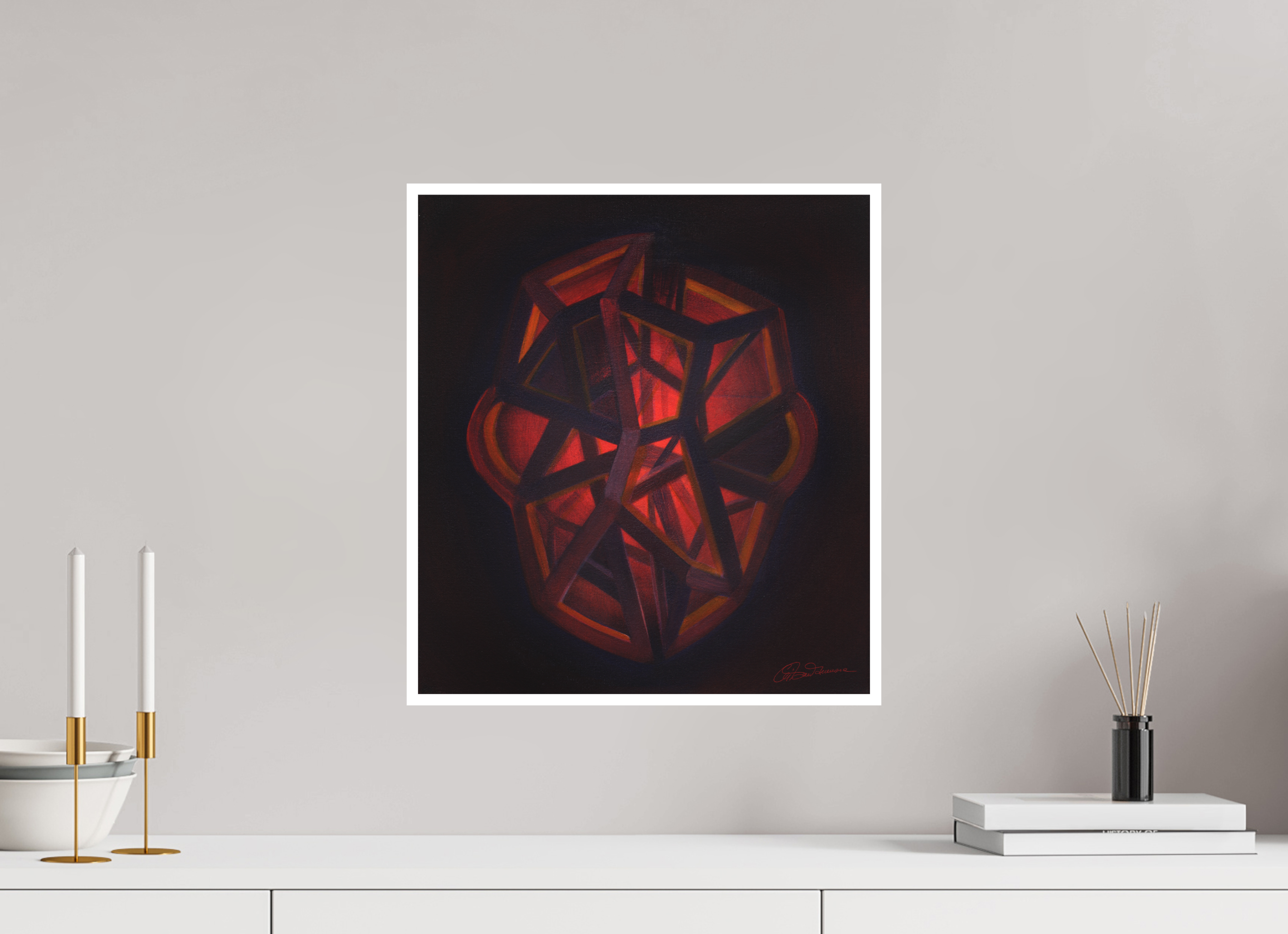 40 x 44,2 cm, Papier ohne Rahmen Innere Geometrie