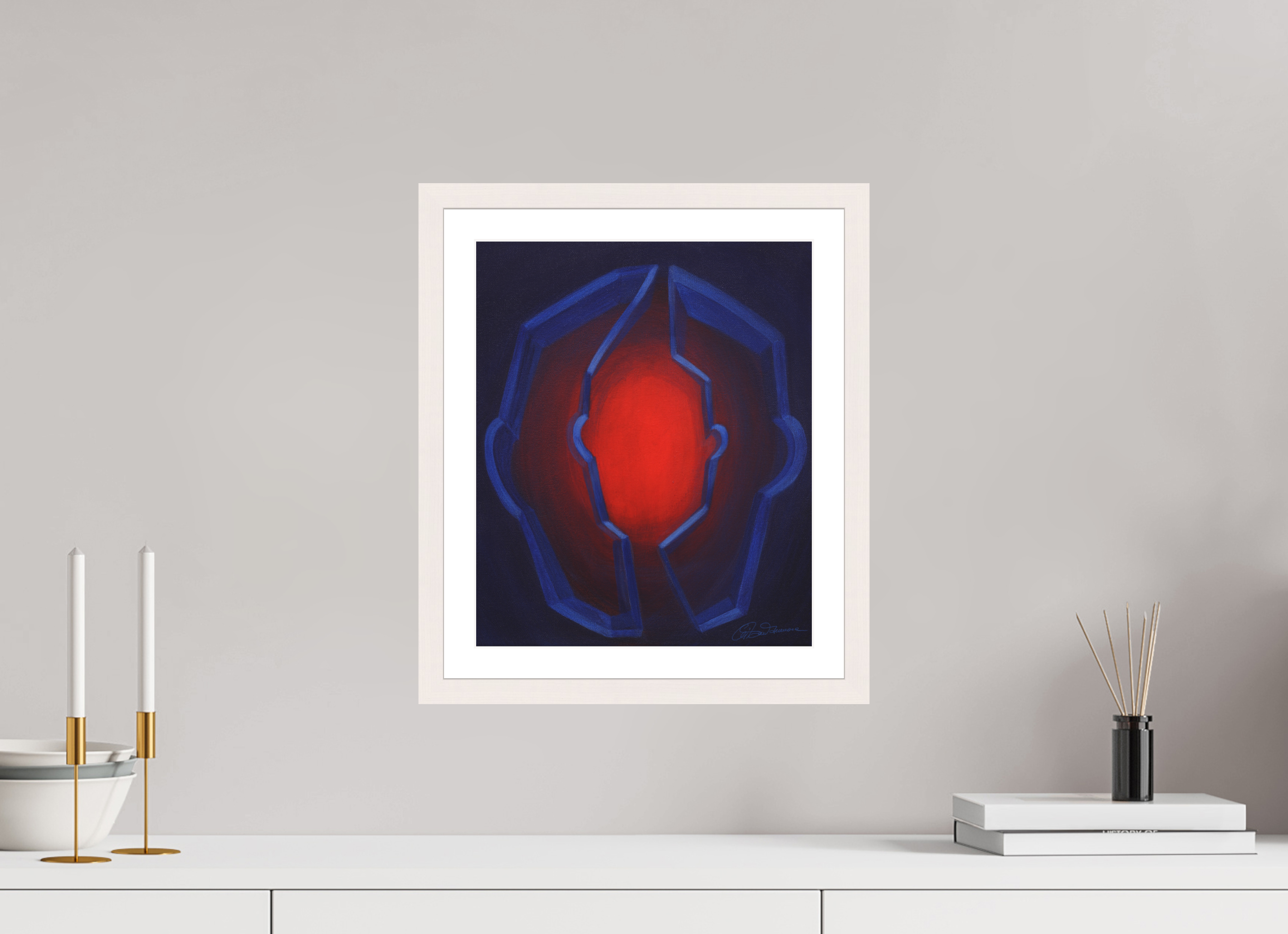 30 x 36 cm, Papier mit Holzrahmen, weiß Inneres Kind