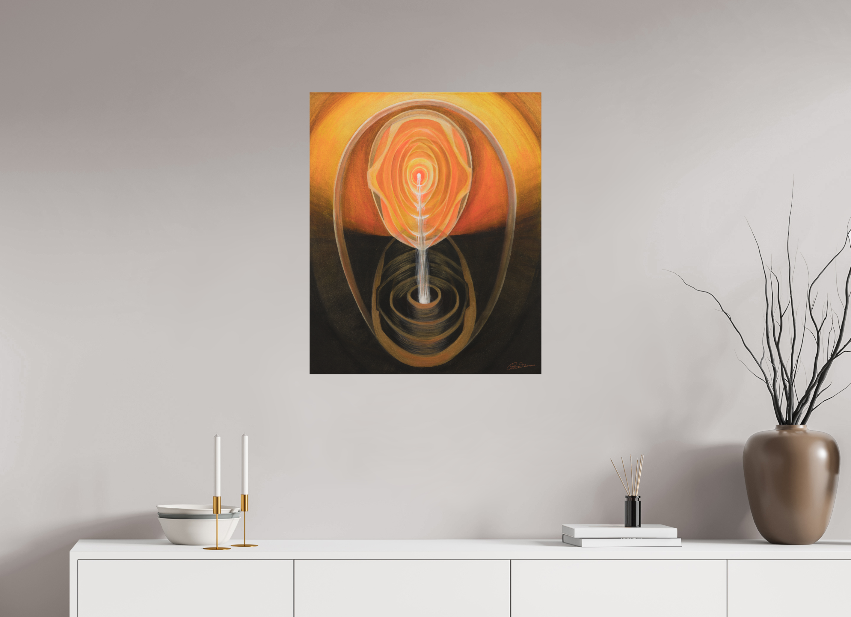 60 x 73 cm, Alu-Dibond mit Aufhängung Essenz & Präsenz – die inneren Quellen