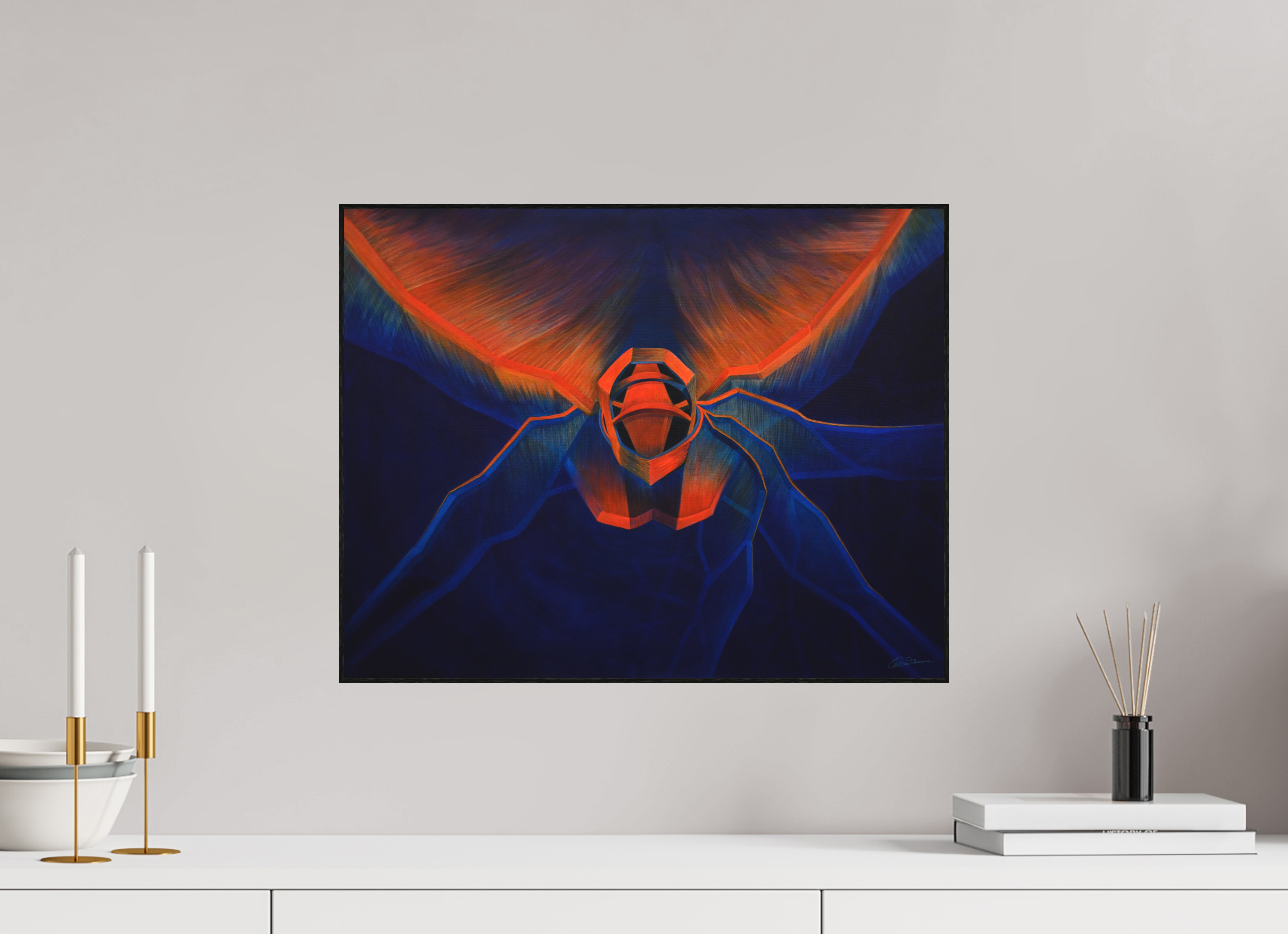 51,1 x 40 cm, Alu-Dibond mit Holzrahmen, schwarz Feuerflug