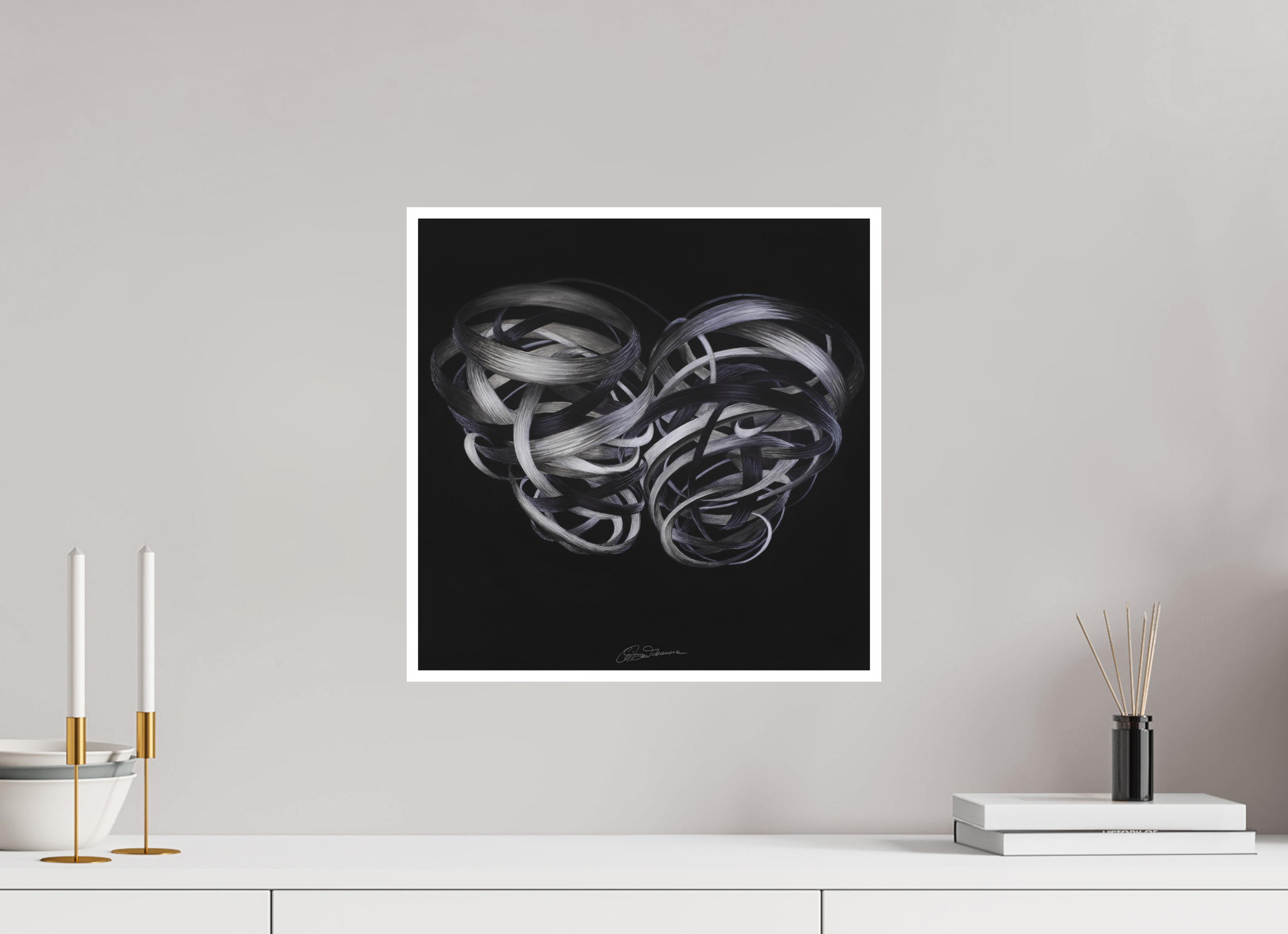 40 x 40 cm, Papier ohne Rahmen Kuss – Verflechtung