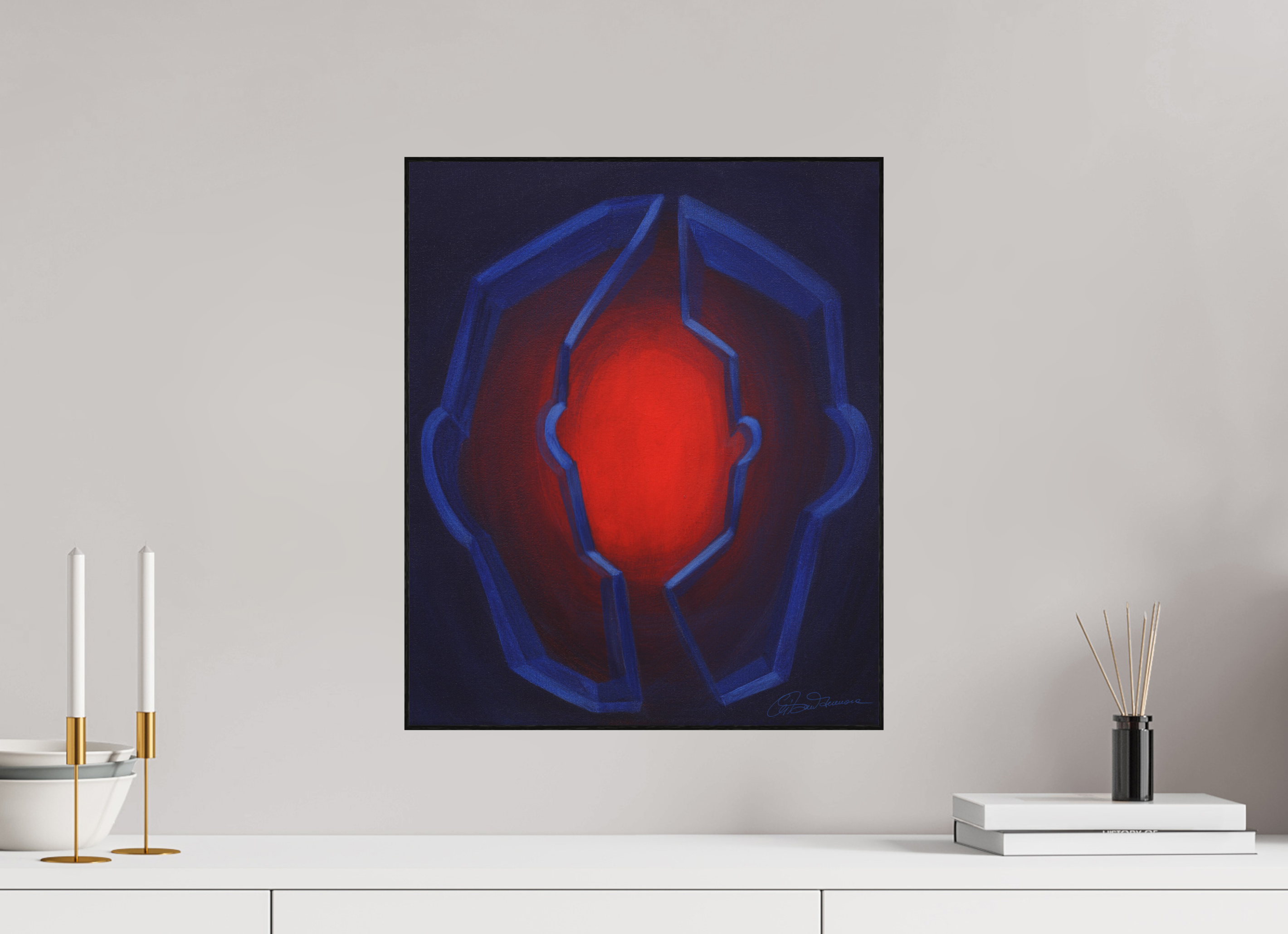 40 x 48 cm, Alu-Dibond mit Holzrahmen, schwarz Inneres Kind