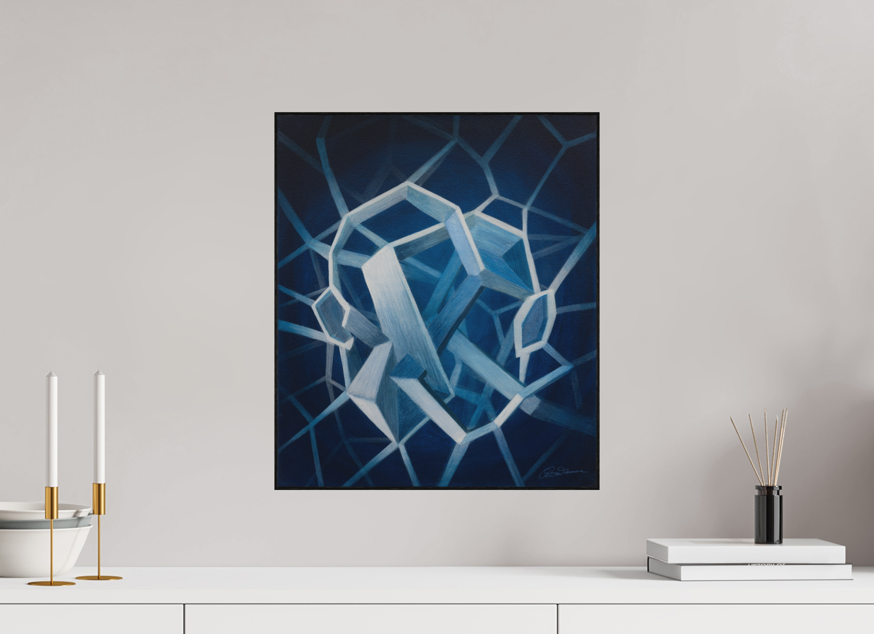 40 x 46,6 cm, Alu-Dibond mit Holzrahmen, schwarz Architektur der Zweisamkeit