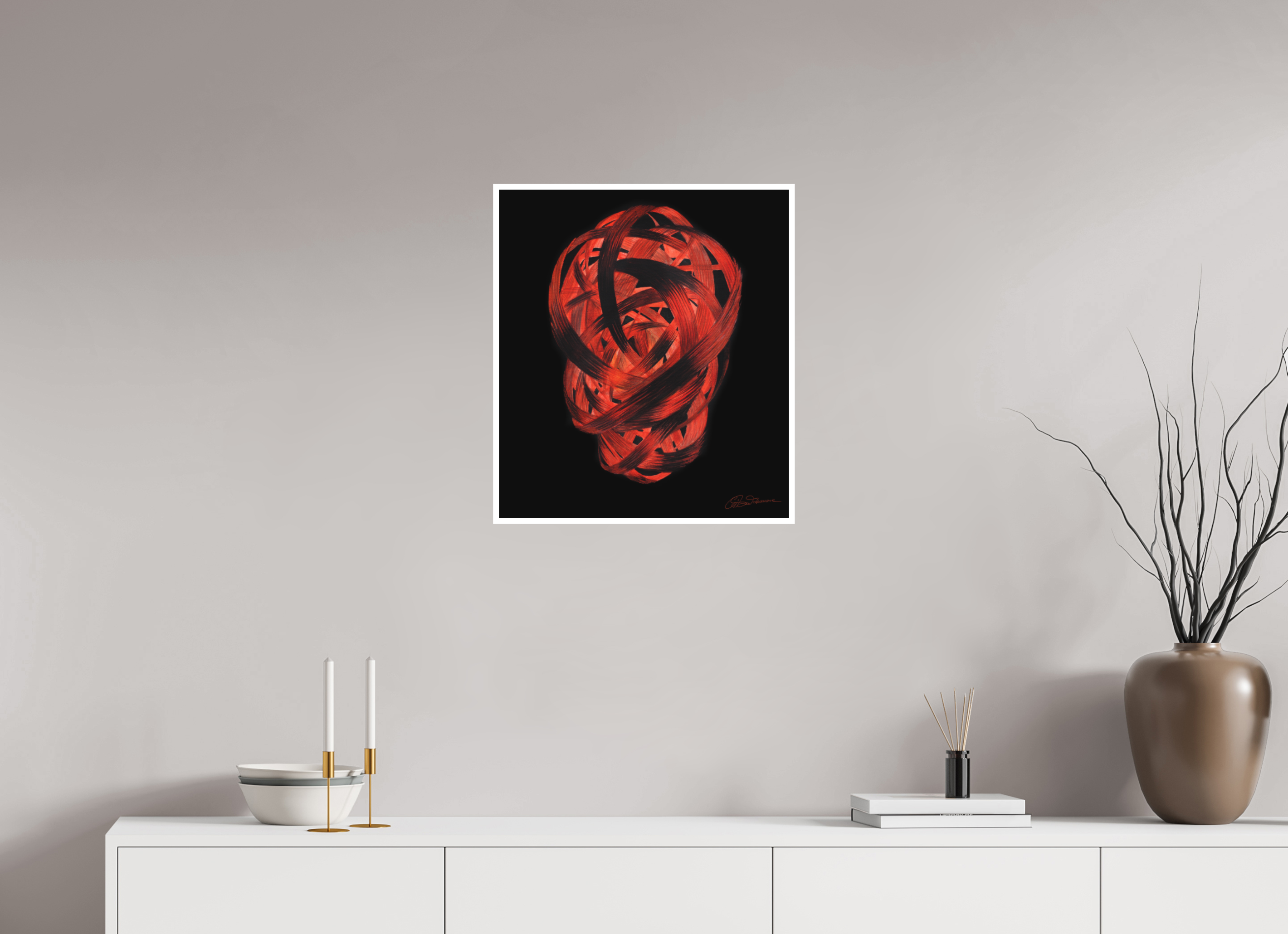 50 x 56,6 cm, Papier ohne Rahmen Feuertaufe