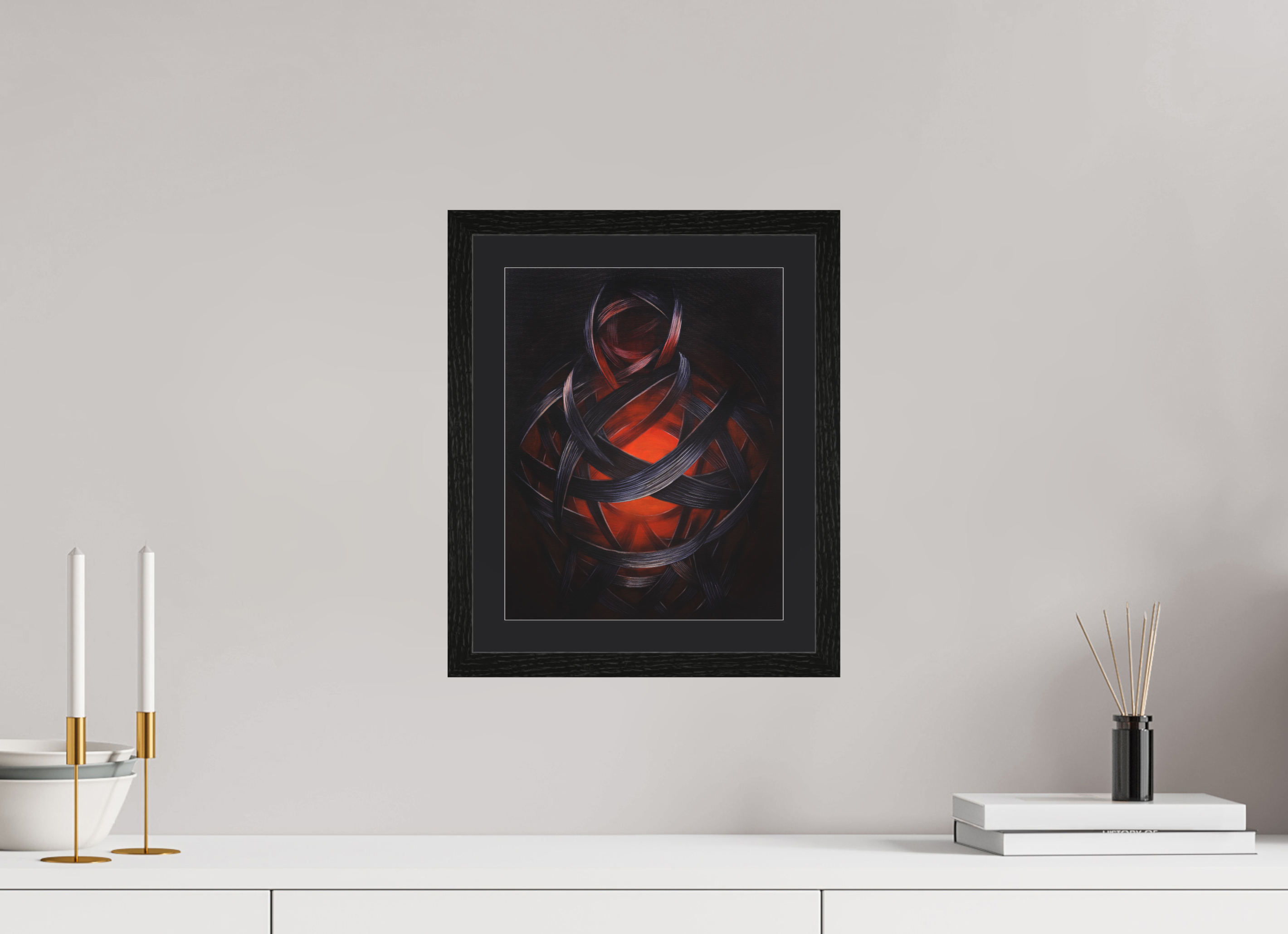 25 x 31,4 cm, Foto Papier schwarzes passapartout und schwarzer rahmen Lucifera