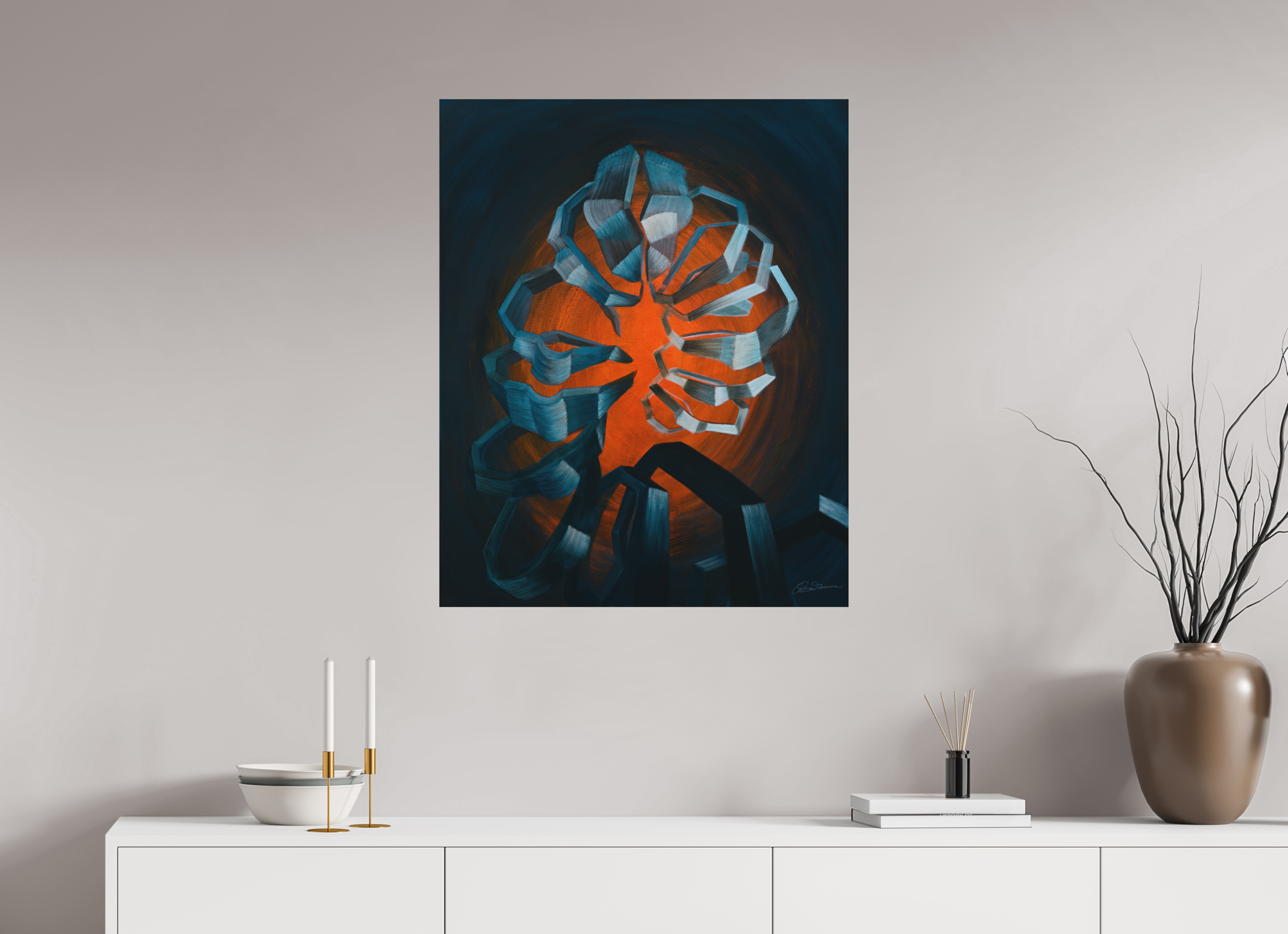 70 x 86,9 cm, Alu-Dibond mit Aufhängung Evolution des Selbst