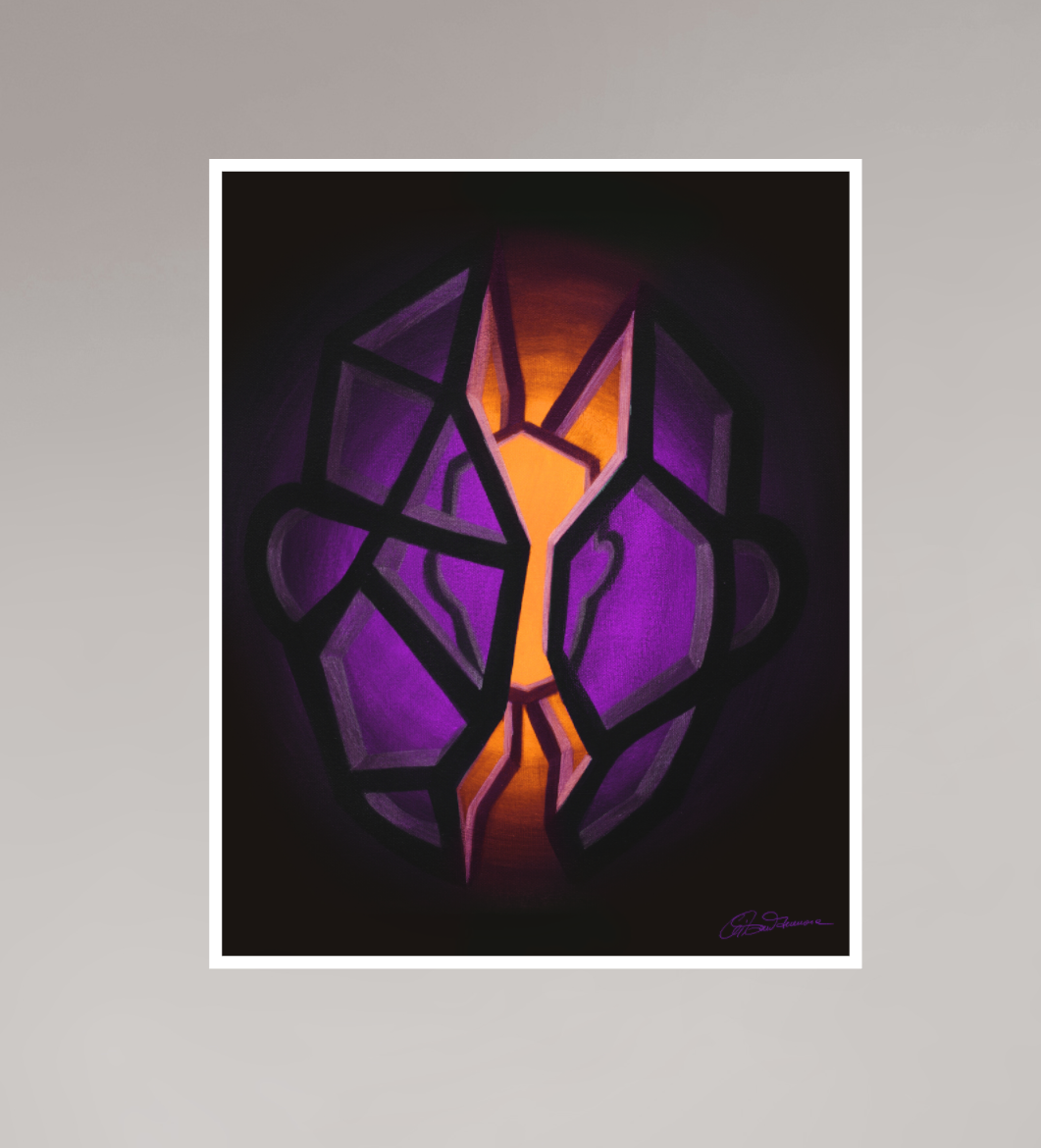 50 x 62,5 cm, Papier ohne Rahmen Selbst-Bild. Schale und Kern