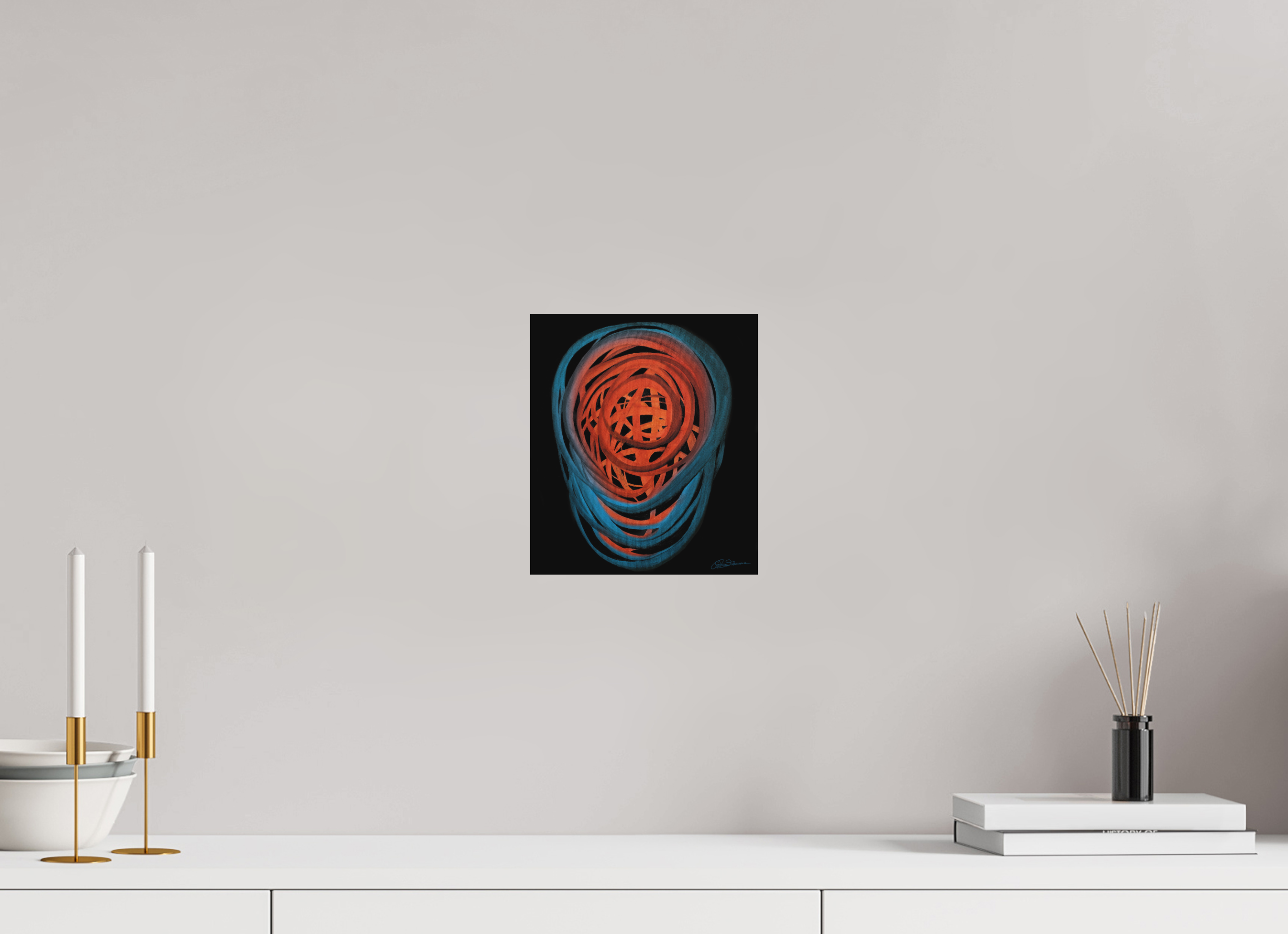 20 x 22,9 cm, Alu-Dibond mit Aufhängung Feuer & Wasser | Spätsommer