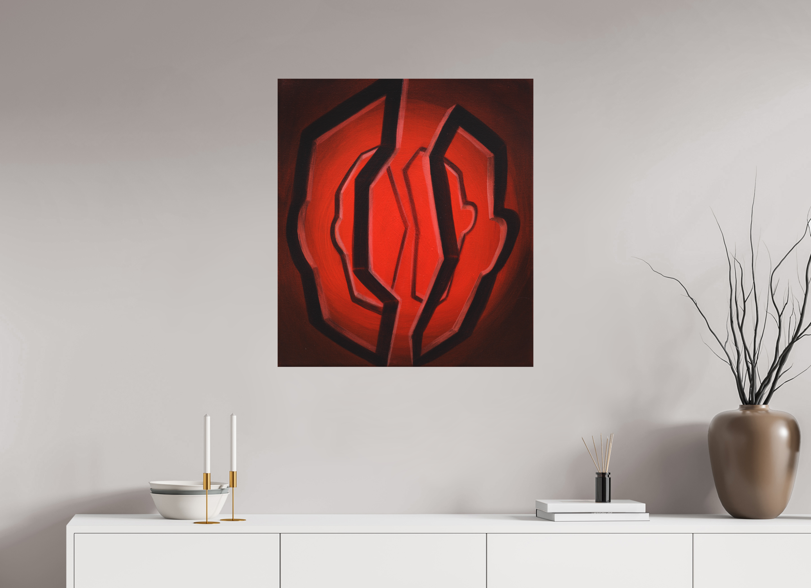 70 x 78,9 cm, Fine Art Print ohne Rahmen Selbst-Bild. Zwei Portale eines Selbst