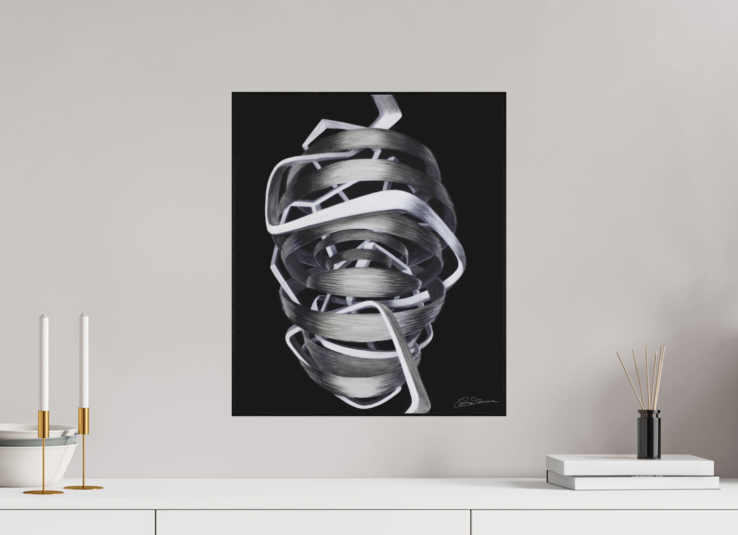 40 x 47,4 cm, Alu-Dibond mit Holzrahmen Architektur des Bewusstseins - Innerer Pfad