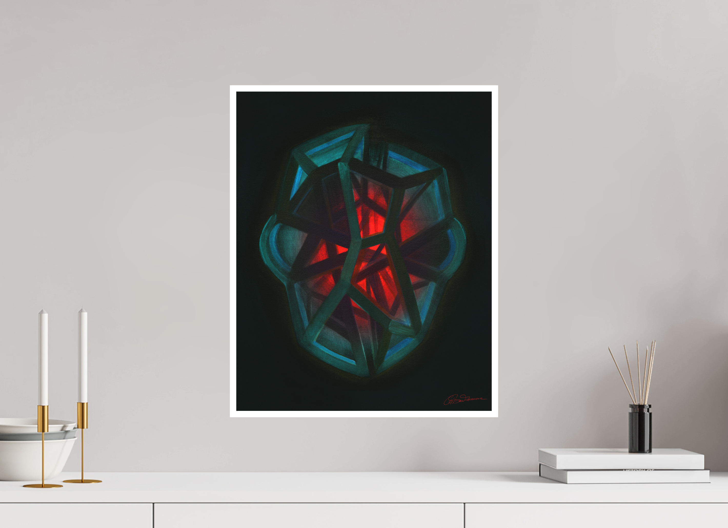 40 x 50 cm, Papier ohne Rahmen Innere Geometrie