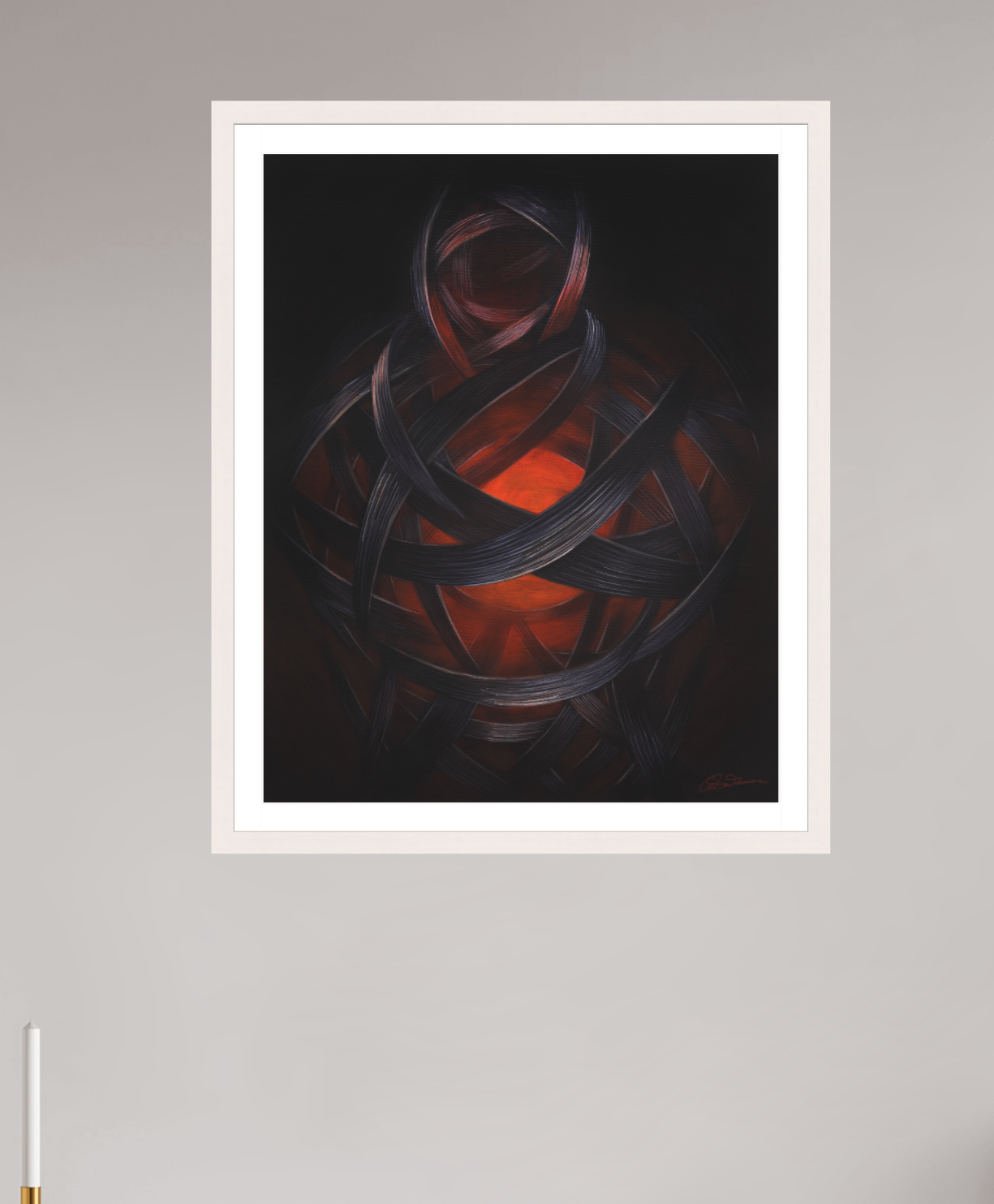 50 x 62,7 cm, Kunstdruck auf Papier mit Holzrahmen, weiß Lucifera – Lichträgerin