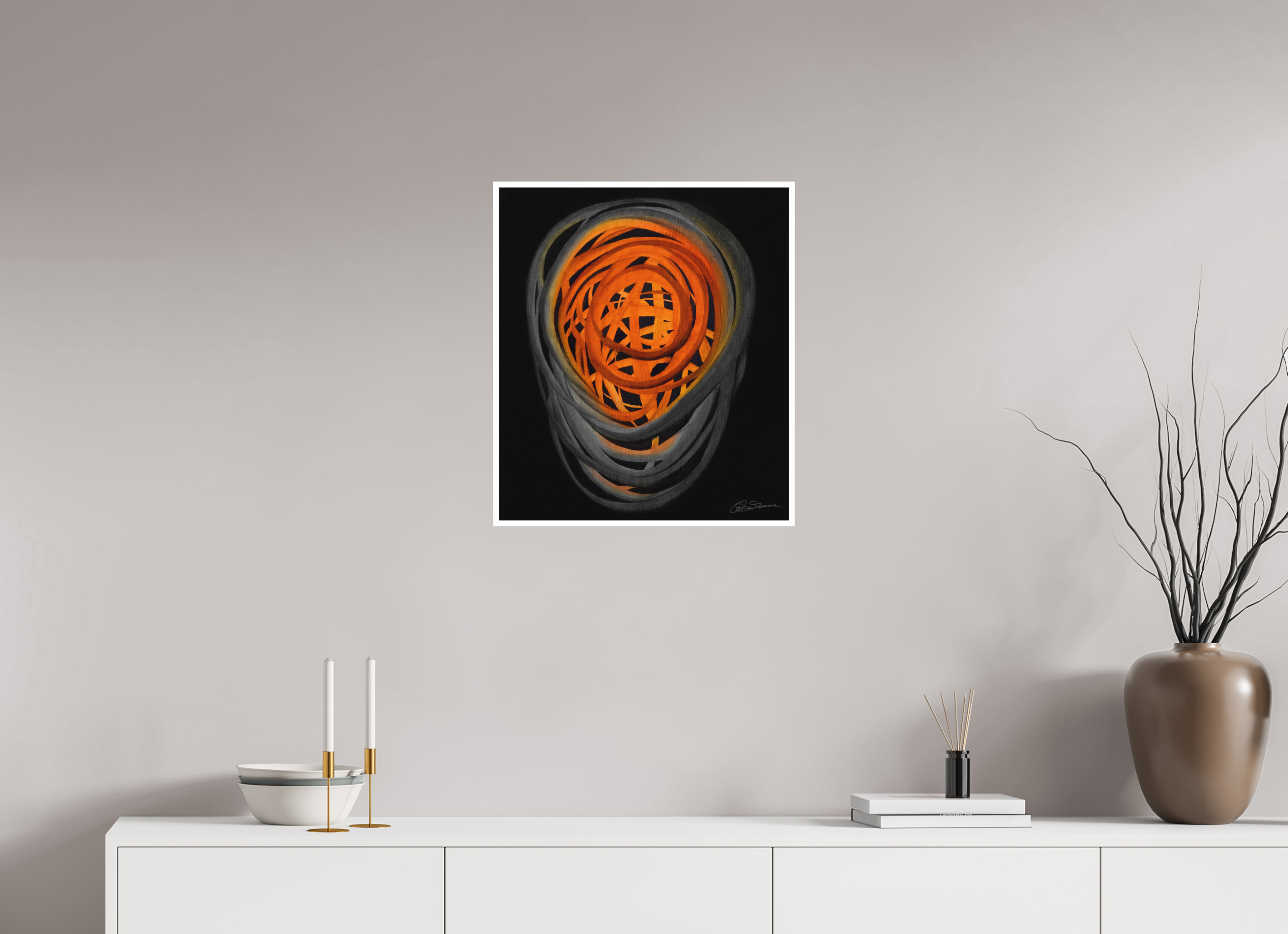 50 x 57,4 cm, Papier ohne Rahmen Feuer & Asche | Herbstglut