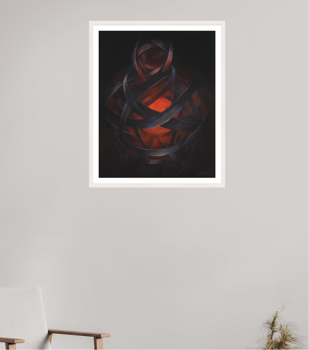 60 x 75,2 cm, Kunstdruck auf Papier mit Holzrahmen, weiß Lucifera – Lichträgerin