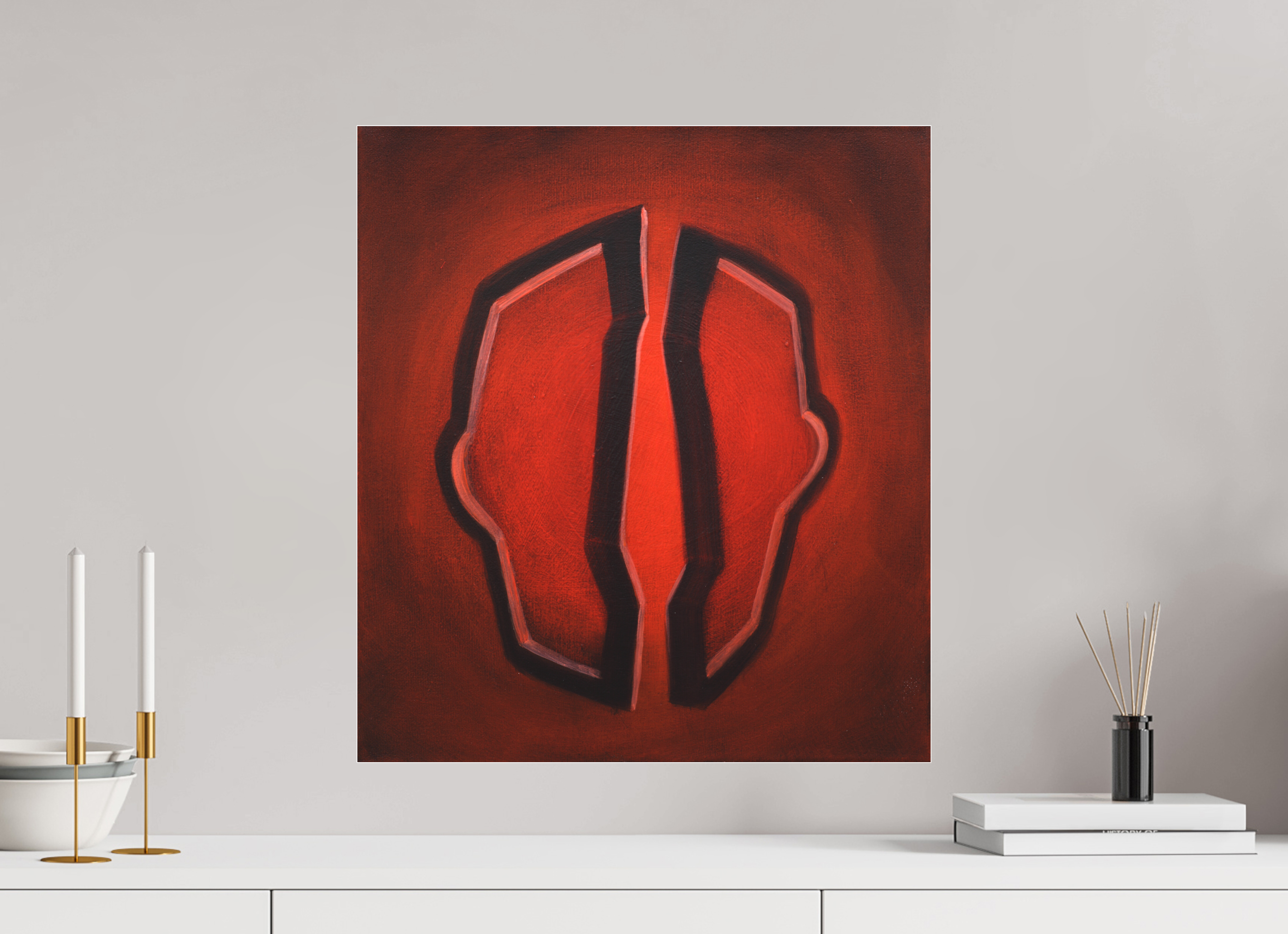 50 x 55,5 cm, Fine Art Pigmentdruck hinter Acrylglas Selbst-Bild. Der Moment der Öffnung