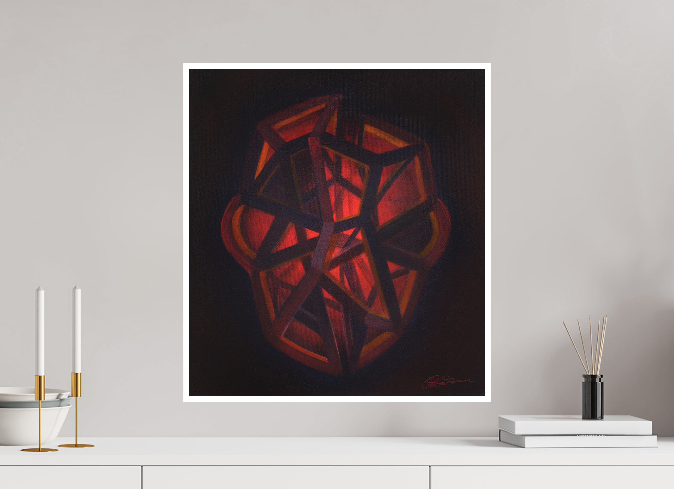 50 x 55,3 cm, Papier ohne Rahmen Innere Geometrie