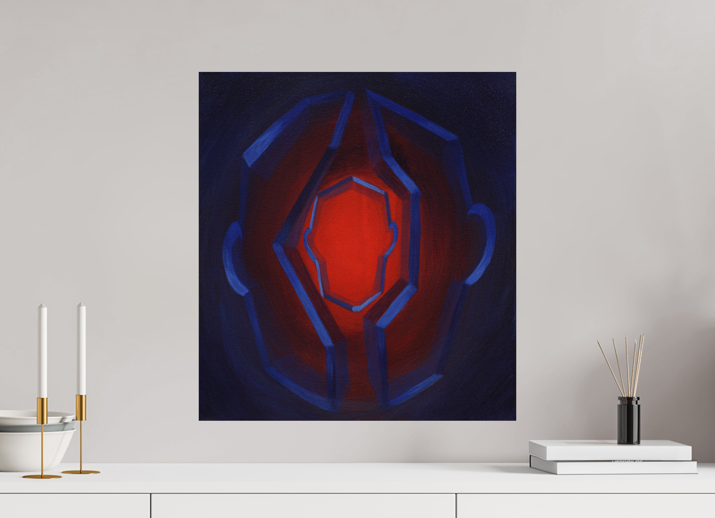 50 x 55 cm, Fine Art Print auf Metal Selbst-Bild. Innerer Übergang