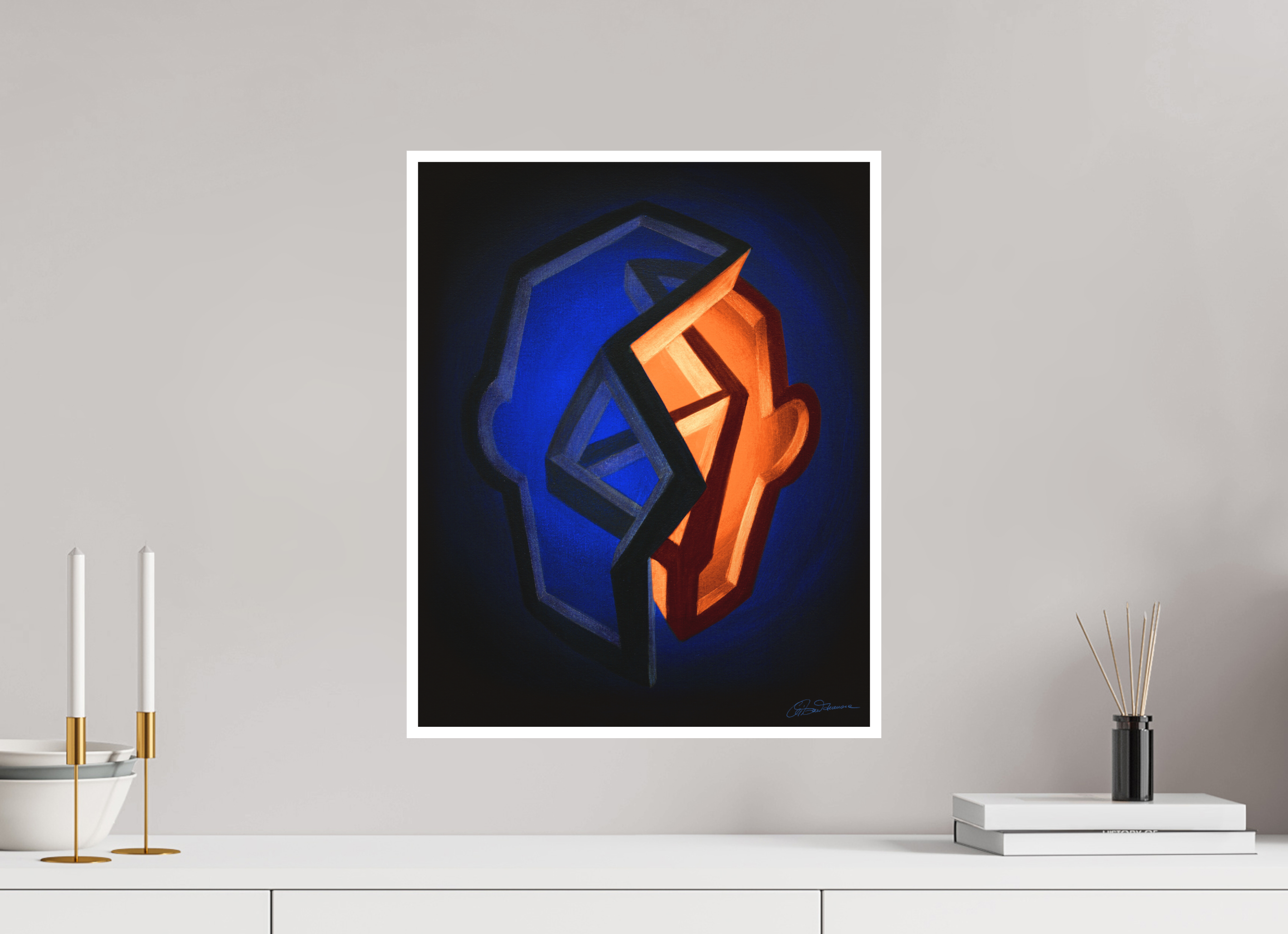 40 x 50 cm, Papier ohne Rahmen Tag und Nacht