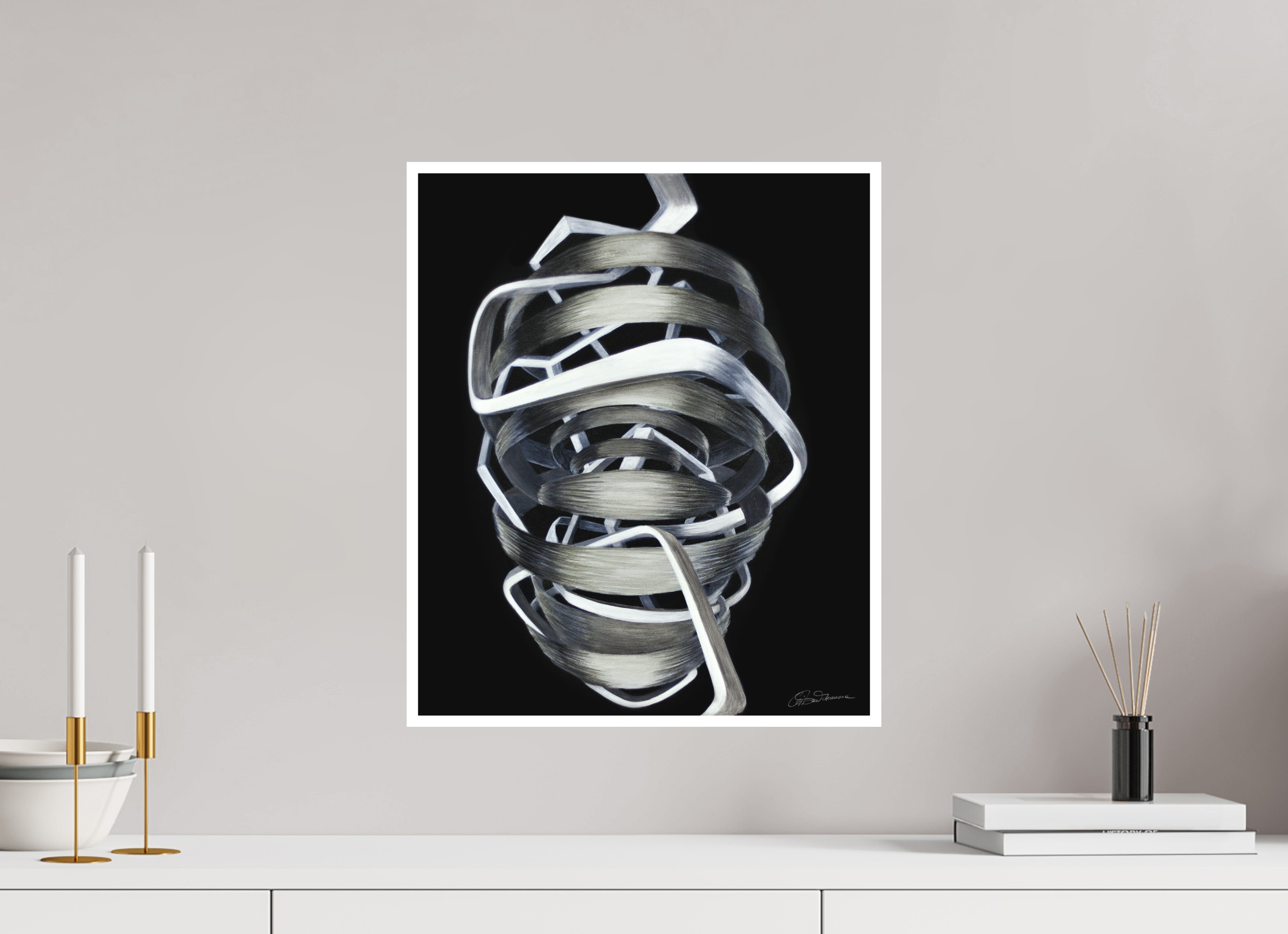 40 x 48 cm, Papier ohne Rahmen Architektur des Bewusstseins - Innerer Pfad