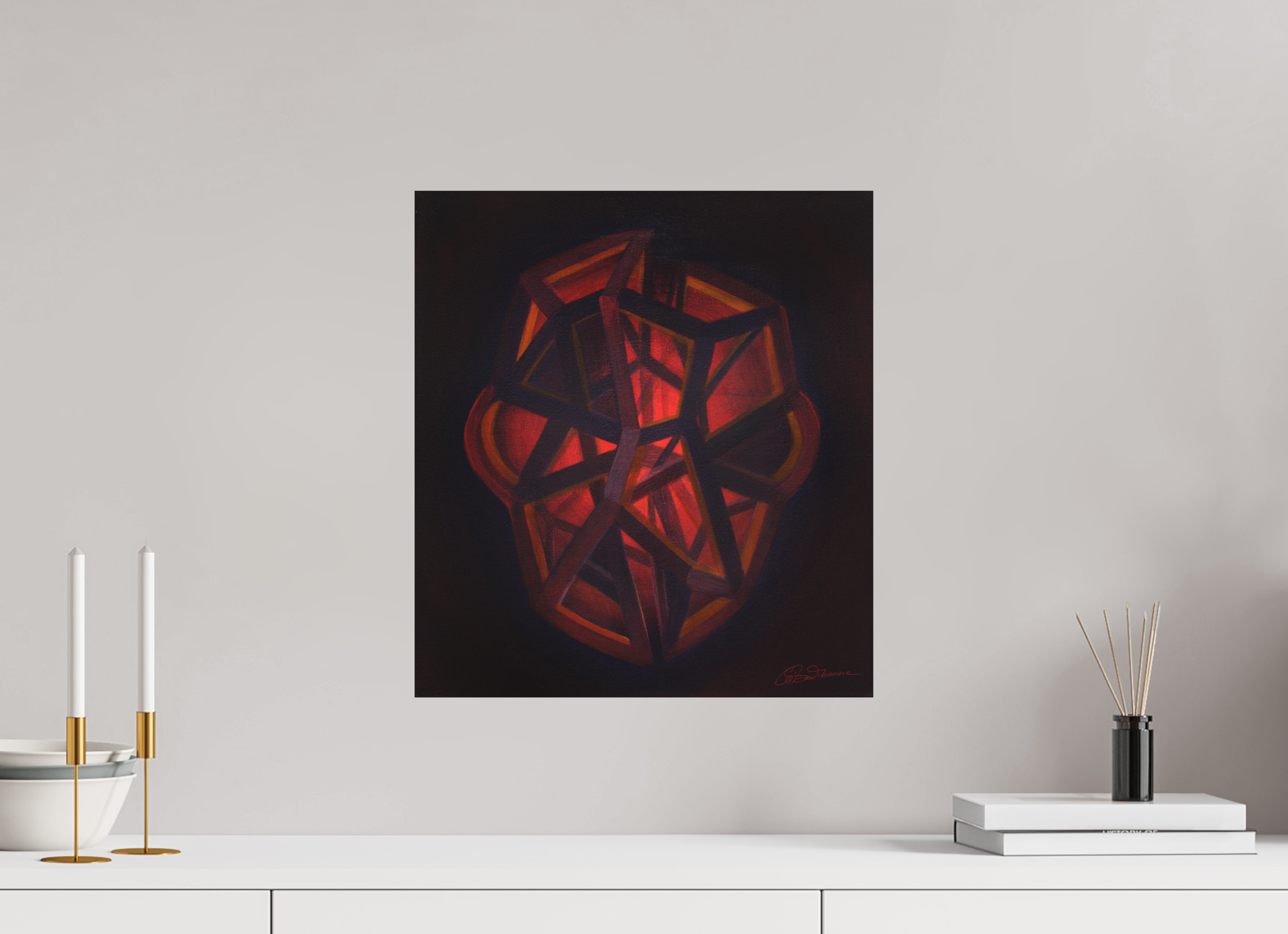 40 x 44,2 cm, Alu-Dibond-Druck mit Aufhängung Innere Geometrie