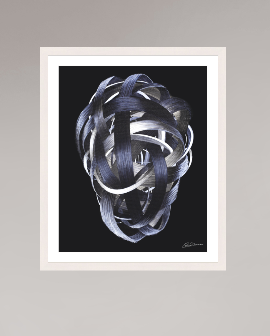 40 x 49,9 cm, Kunstdruck auf Papier mit Holzrahmen, weiß Verknotung