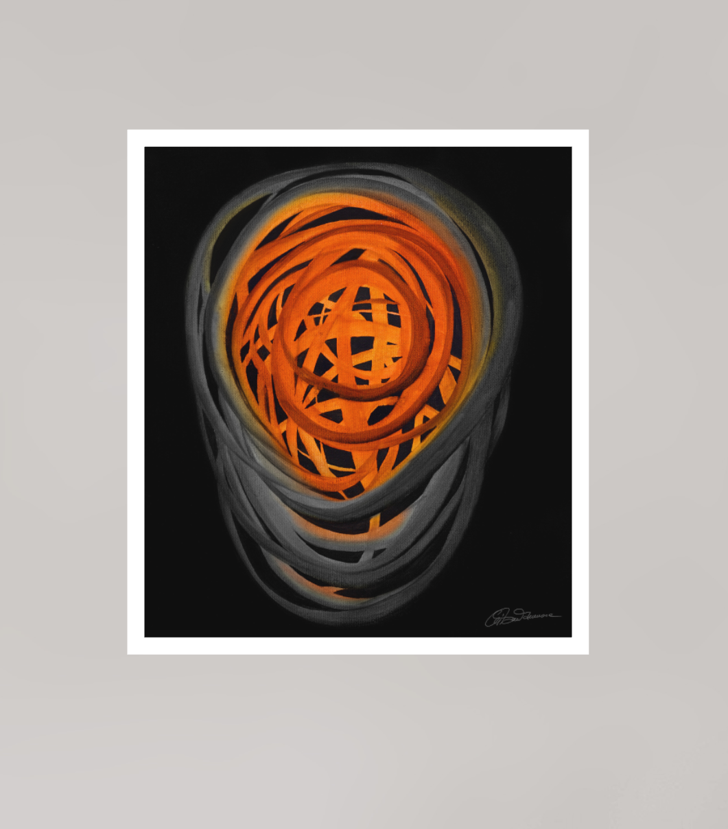 25 x 28,7 cm, Papier ohne Rahmen Feuer & Asche | Herbstglut