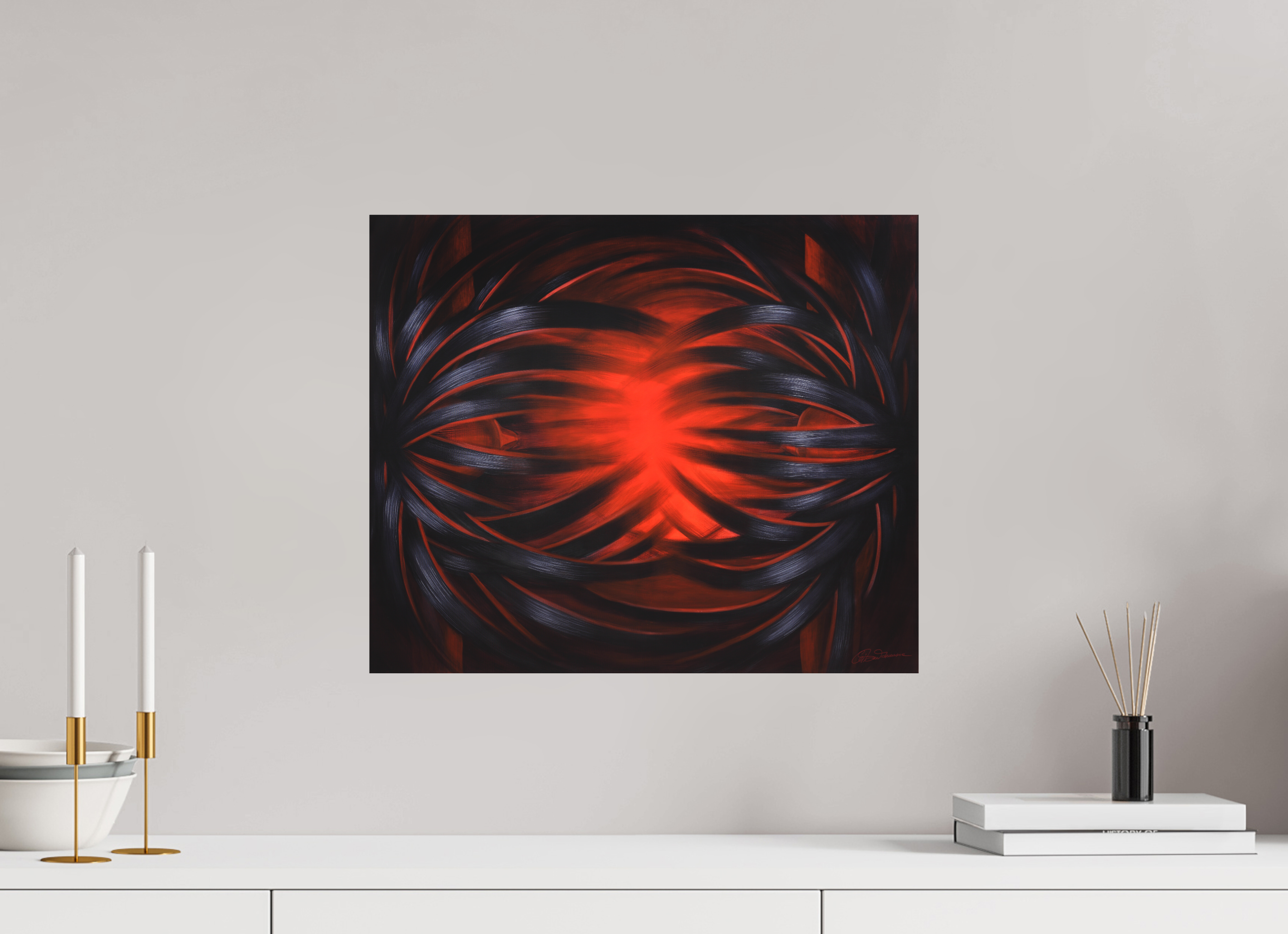 47,9 x 40 cm, Alu-Dibond mit Aufhängung Megnetische Genesis