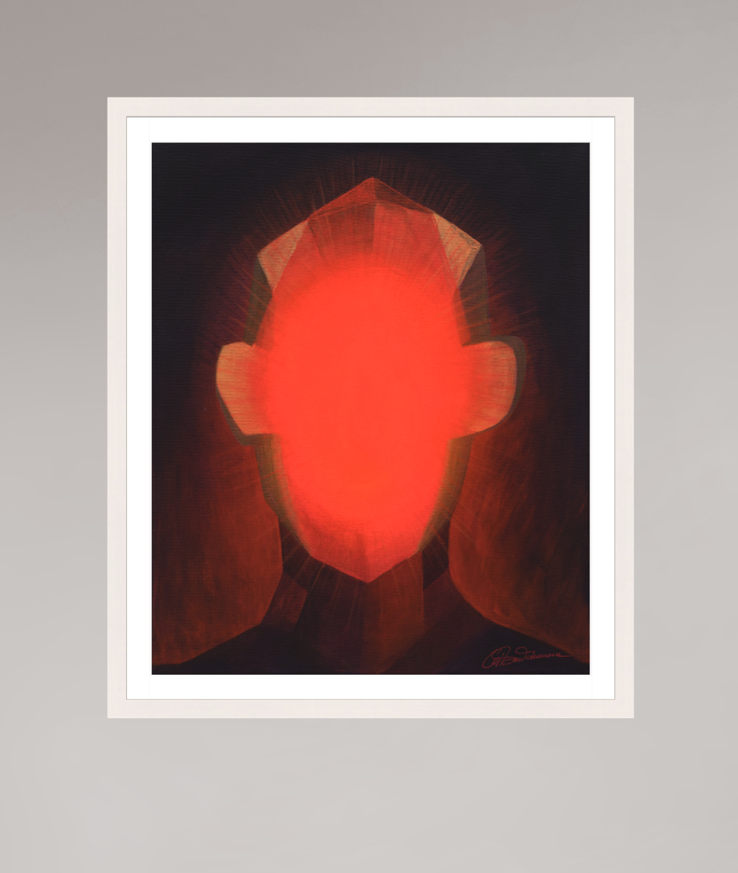 50 x 60,5 cm, Papier mit Holzrahmen, weiß Innere Sonne