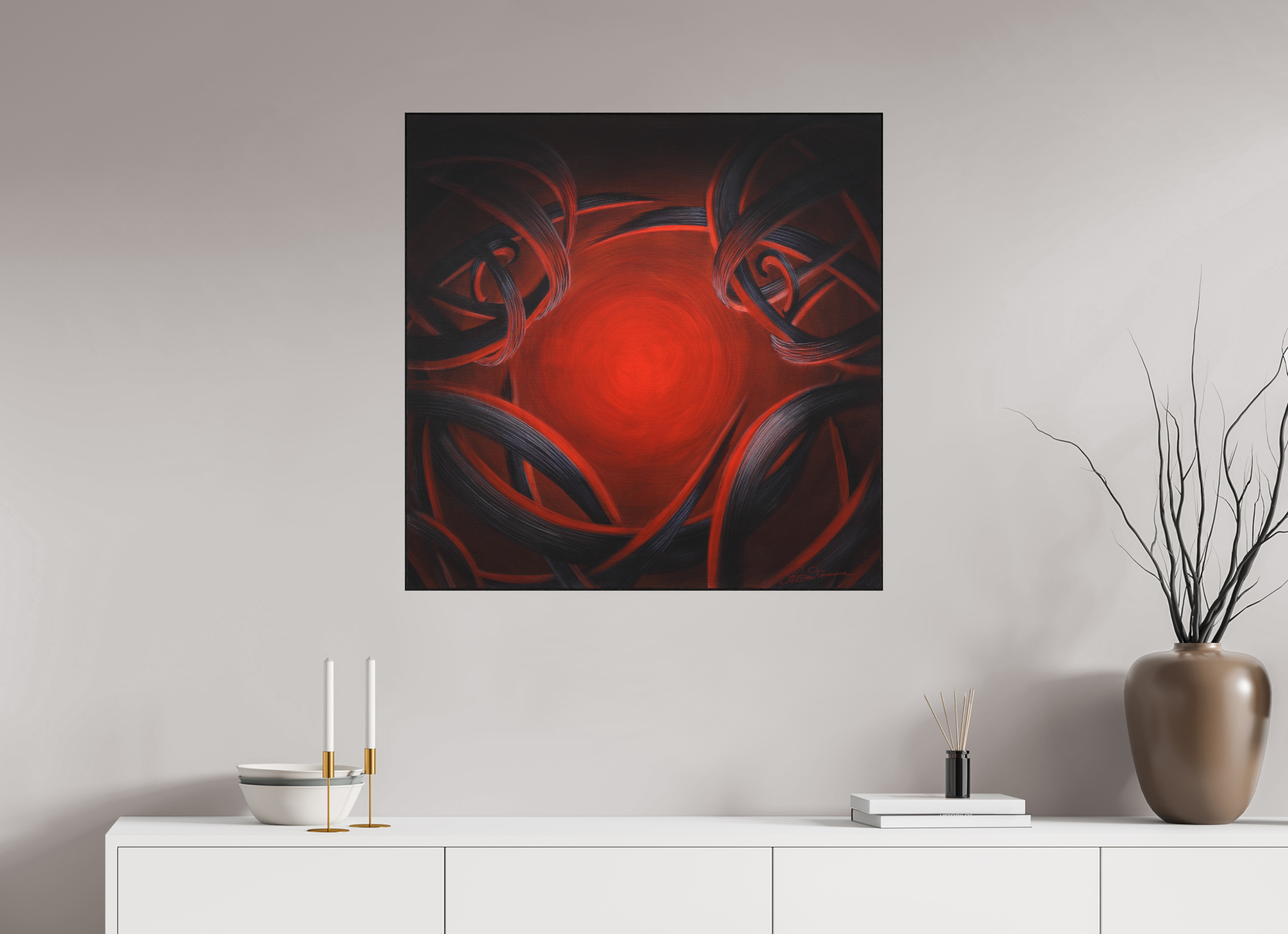 80 x 80 cm, Alu-Dibond mit Holzrahmen | schwarz Lichtbildner