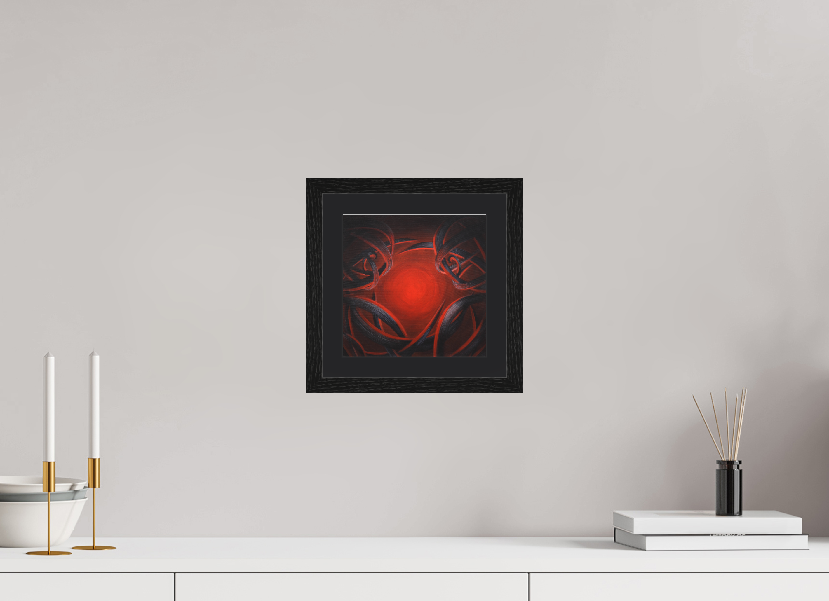 20,2 x 20 cm, Foto Papier schwarzes passapartout und schwarzer rahmen Lichtbringer