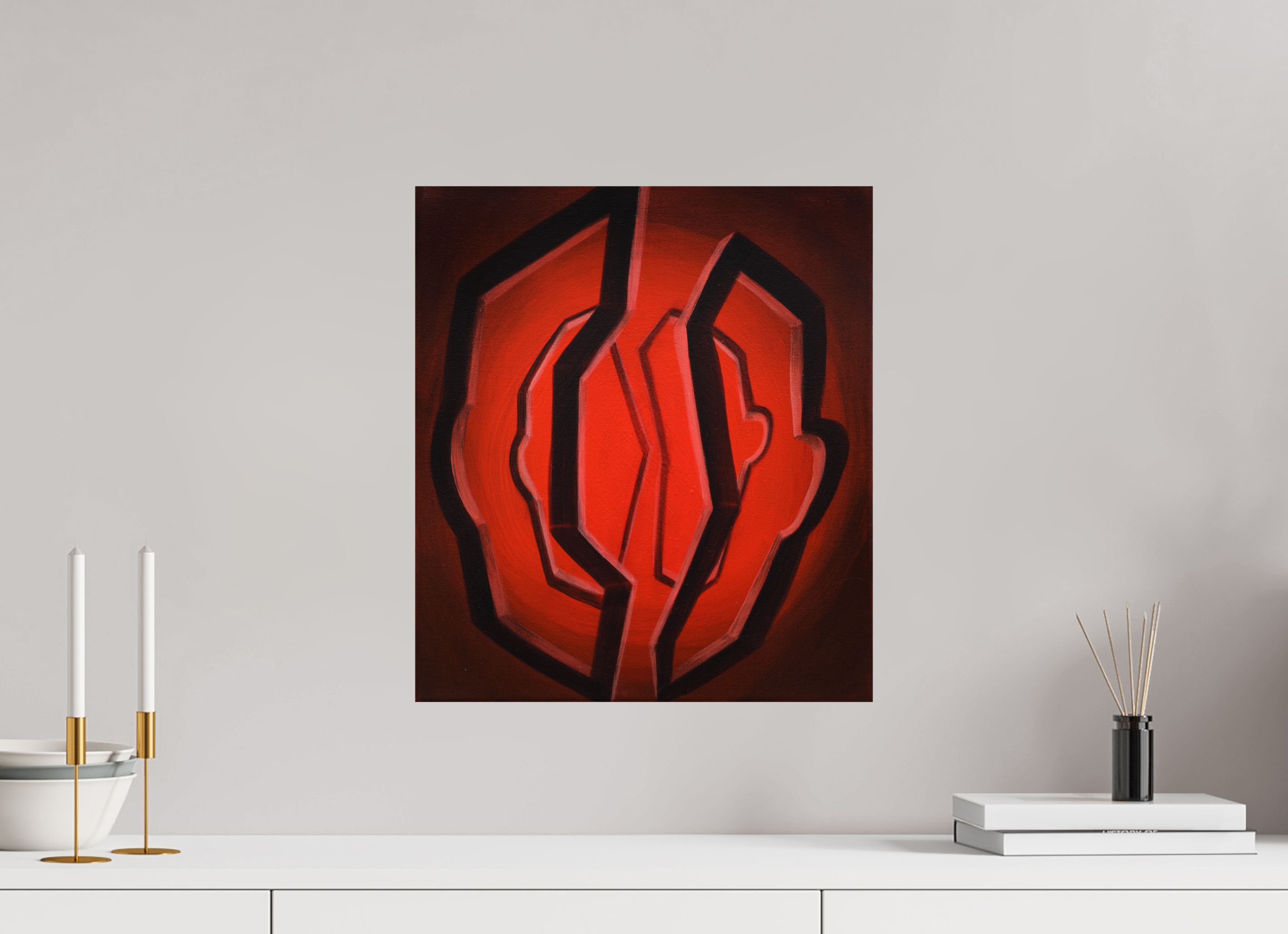 40 x 45,1 cm, Fine Art Print auf Metal Selbst-Bild. Zwei Portale eines Selbst