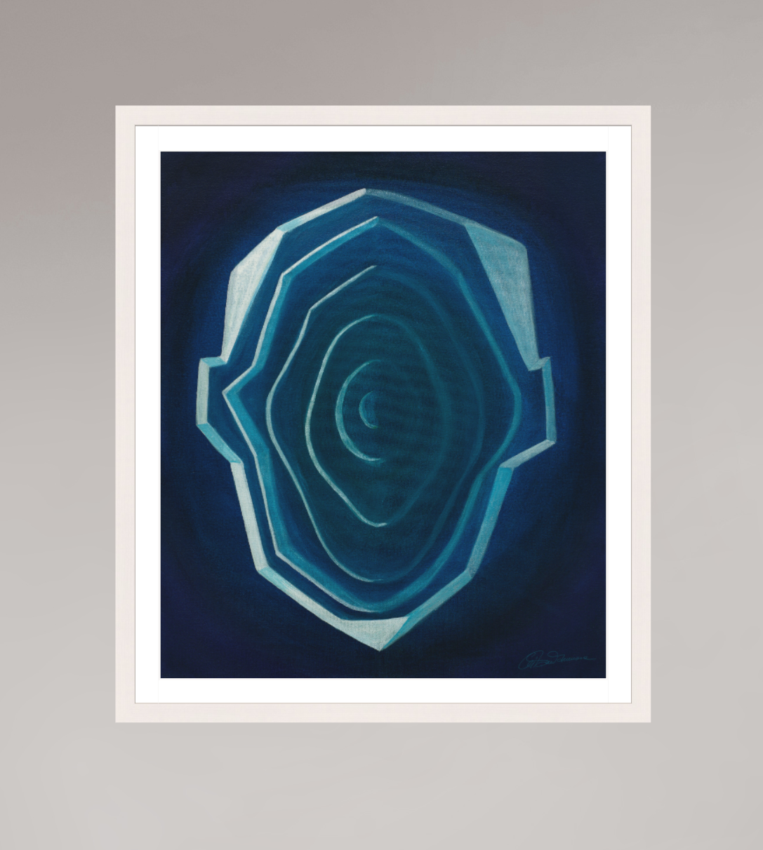 50 x 59 cm, Papier mit Holzrahmen, weiß Schichten des Selbst