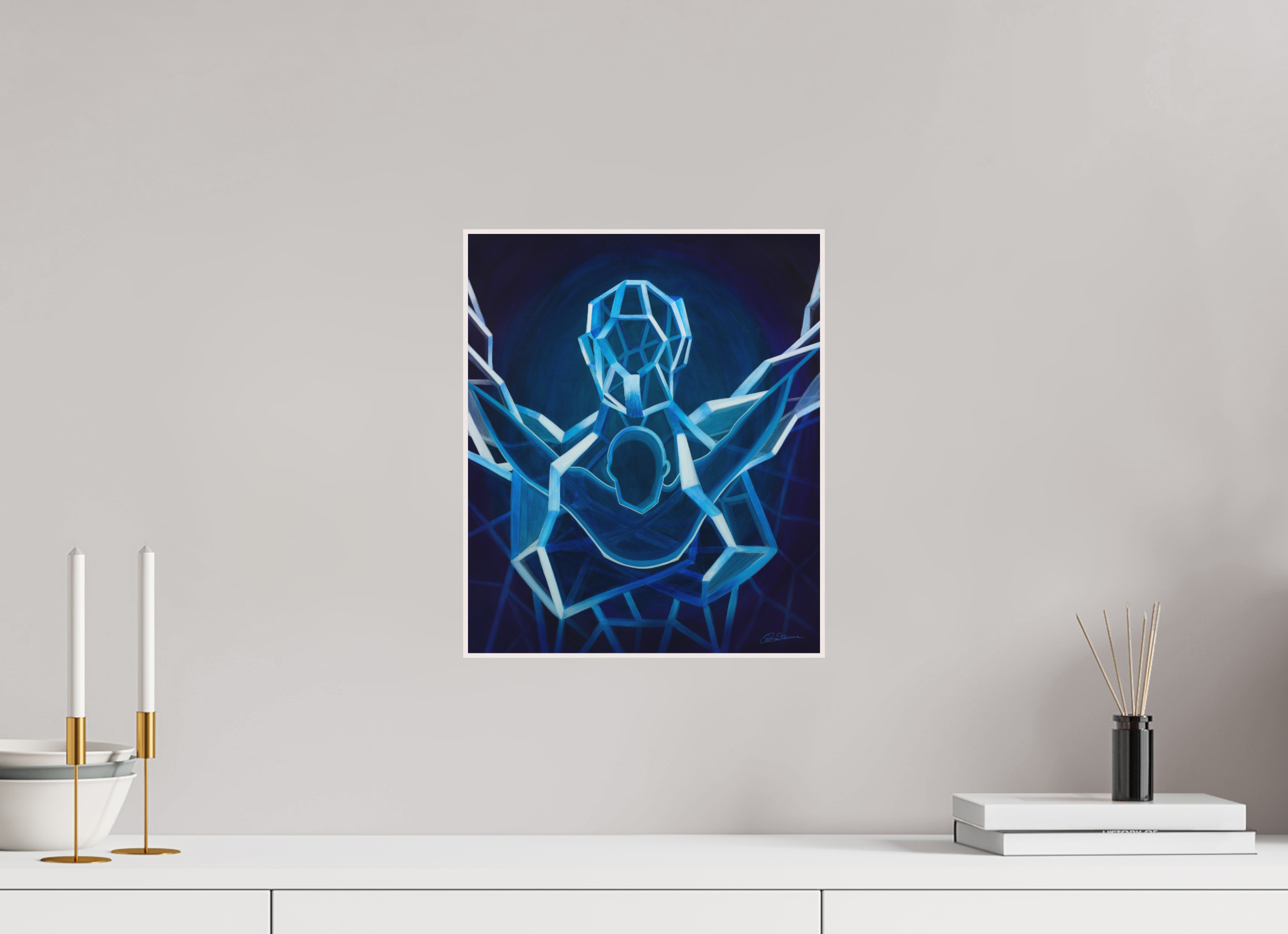 30 x 35,7 cm, Alu-Dibond mit Holzrahmen, weiß Elan