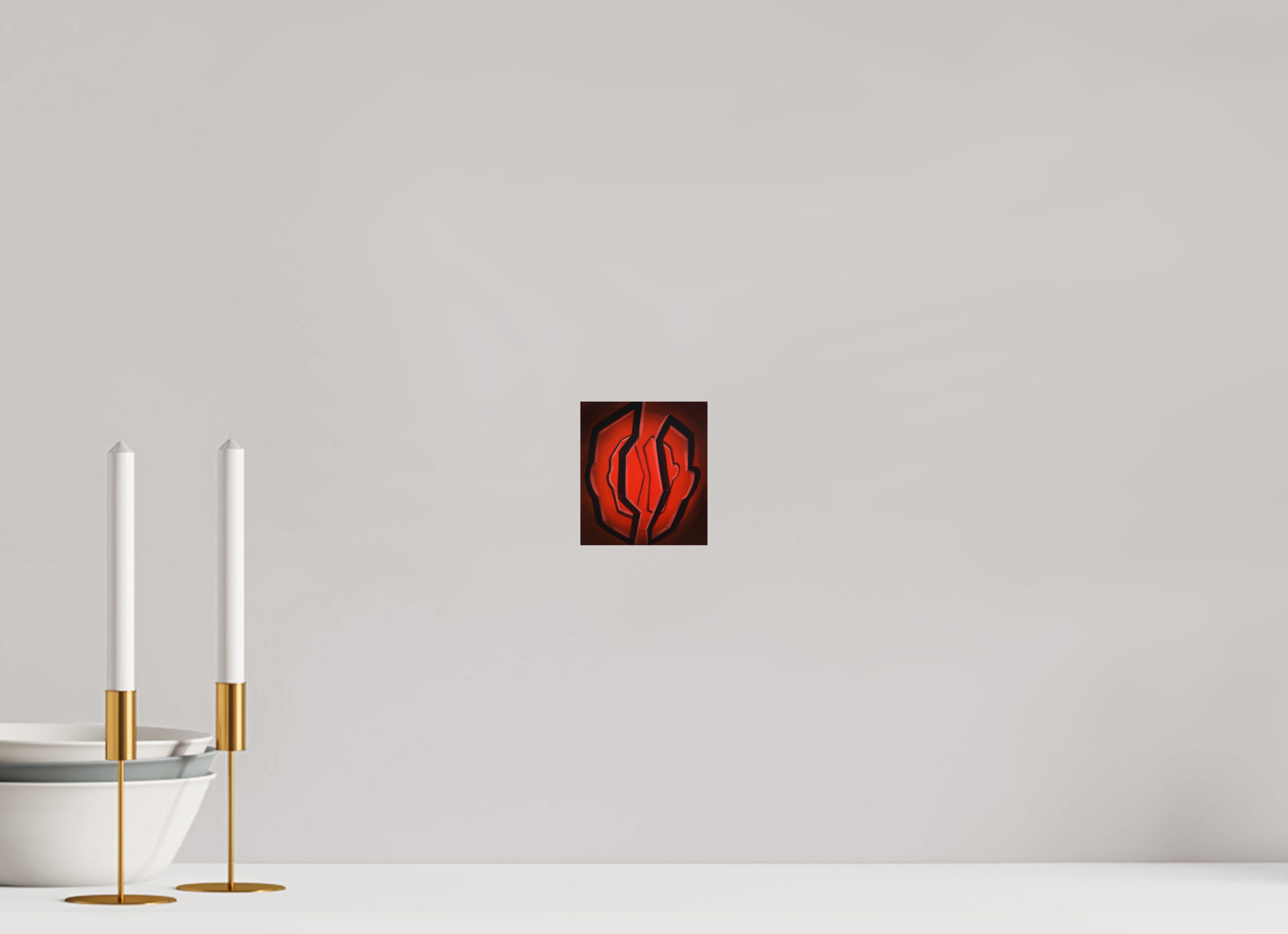 10 x 11,3 cm, Fine Art Print auf Metal Selbst-Bild. Zwei Portale eines Selbst