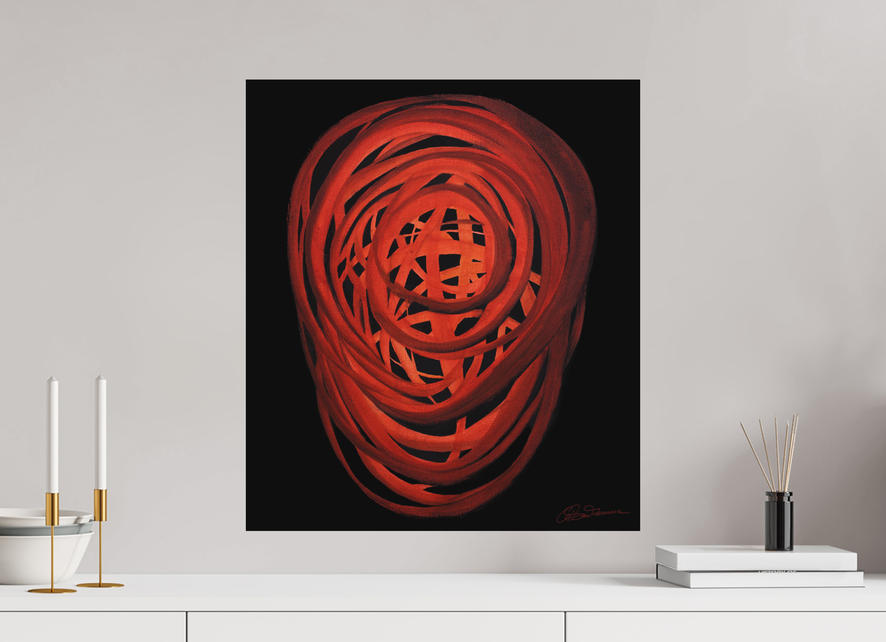 50 x 57,3 cm, Alu-Dibond-Druck mit Aufhängung Innere Spirale