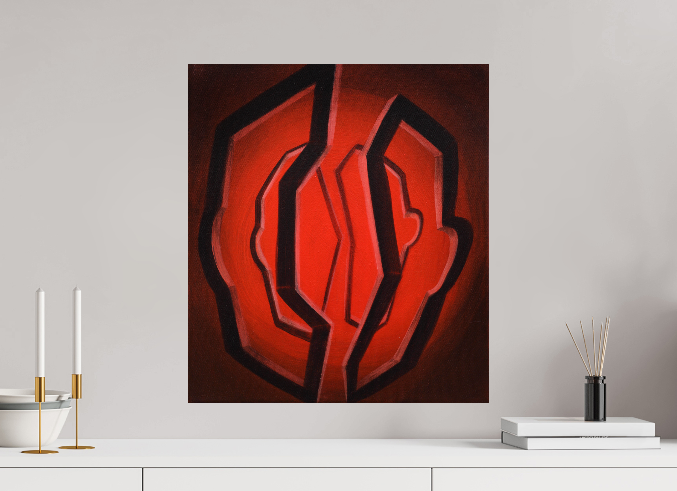 50 x 56,4 cm, Fine Art Print auf Metal Selbst-Bild. Zwei Portale eines Selbst